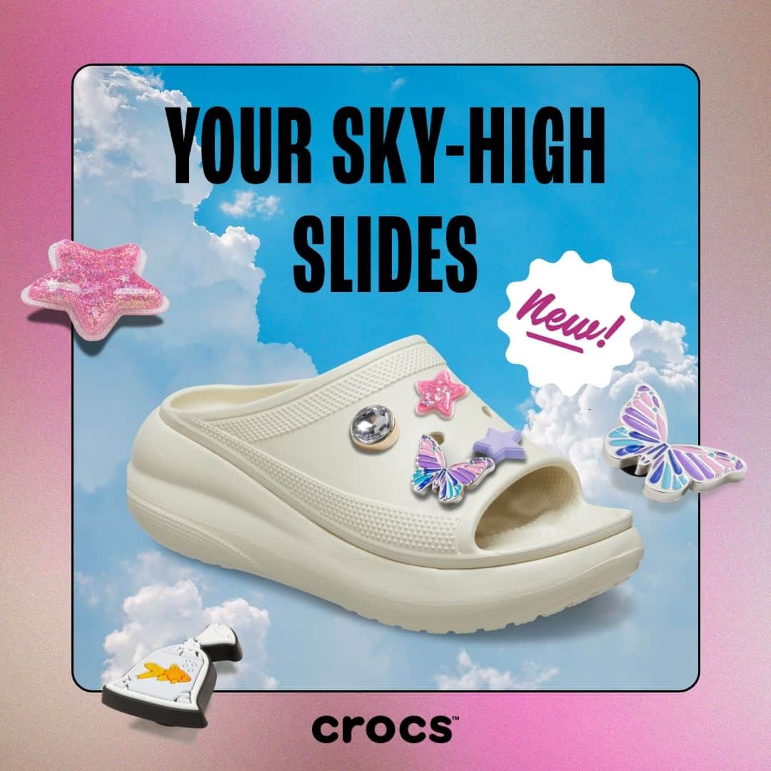 クロックス（crocs）さんのインスタグラム写真 - (クロックス（crocs）Instagram)「スタイリッシュなスライドデザインに に厚底を採用したニューシルエット。 お見逃しなく。#Newatcrocs  #クラッシュスライド #クロックス #スライドサンダル  #厚底サンダル」4月5日 18時00分 - crocsjp