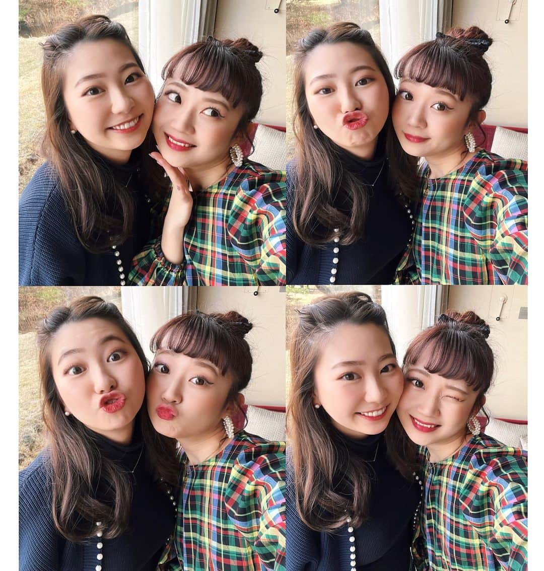 Madoka Yamamotoのインスタグラム：「4コマまほぶーちゃん📸👯‍♀️ 軽井沢プリンス何が1番良かったかって新しくできた風呂の施設♨️綺麗だし最高だった✨敷地広すぎて別館だけどお迎えに来てくれるのも助かるし生涯風呂イヤイヤ期の私が勧めています👏🏼(そんなやつが風呂を語るな) あと駅前に直でアウトレットあるのも強🦾行かん人おらんだろ😹セントバーナード連れてる人おった🦮GODオブDOGでした🌄」