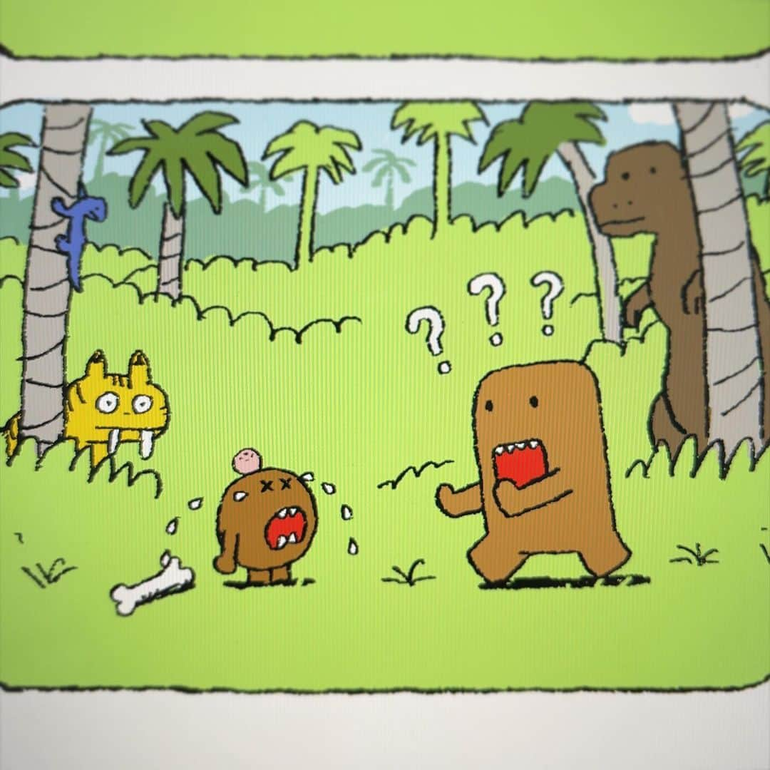 合田経郎のインスタグラム：「またまた、どーもくんのマンガを描いてます。 #どーもくん　#ねーねー　#domo #domokun」