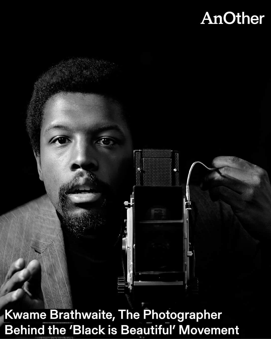 AnOther Magazineのインスタグラム：「On the sad news of Kwame Brathwaite's passing at the age of 85, we’re revisiting our interview with the influential photographer who proclaimed "Black is Beautiful."⁠ ⁠ “Our mission was to reach the folks so that they could see their own work,” Brathwaite told @missroseneditions. “It was a time when people were trying to organize and improve the community, to get themselves in order so that they would not be the low man on the totem pole.” Read about his lasting impact at the link in bio 📲⁠ ⁠ 📸 by @kwamebphoto. Image courtesy the artist and @cherryandmartin⁠ ⁠ 1. Untitled (Self Portrait) 1964, printed 2017⁠ 2. Untitled (Grandassa Models, Merton Simpson Gallery) c. 1967, printed 2017⁠ 4. Untitled (Garvey Day at Renaissance Casino Ballroom) c. 1966⁠ 5. Untitled (Photo shoot at a school for one of the many modelling groups who had begun to embrace natural hairstyles in the 1960s) c. 1966, printed 2017⁠」