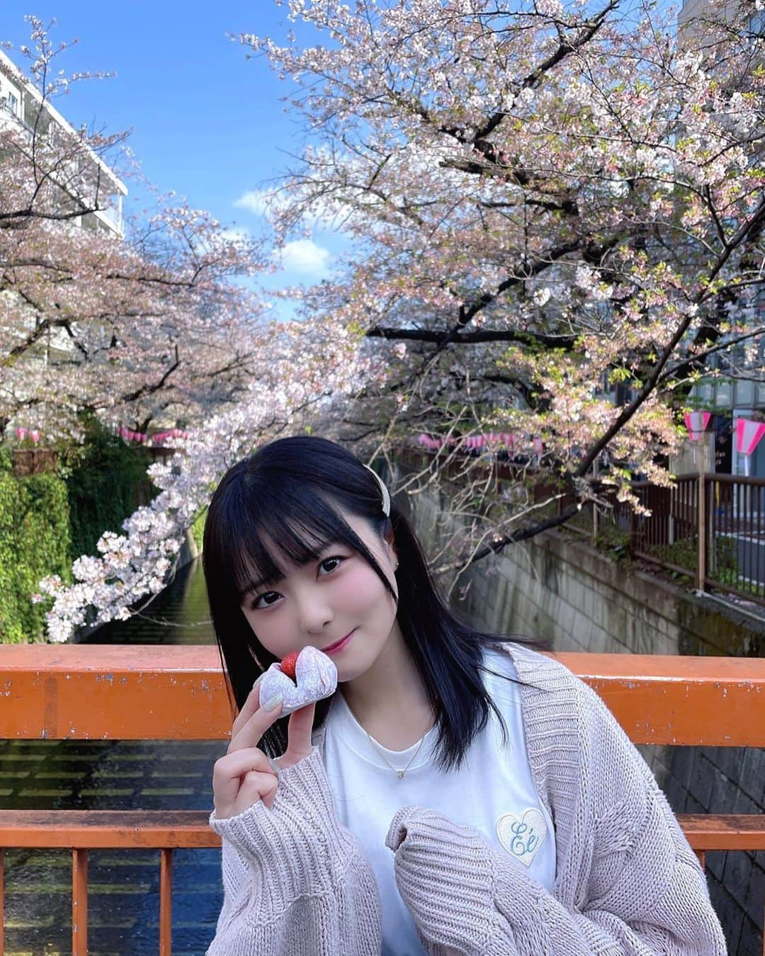 久保田沙矢香さんのインスタグラム写真 - (久保田沙矢香Instagram)「お昼にもお花見できたよ🌸  いちご大福おいしかった🍓♡  #桜 #お花見 #花見 #お花見スポット #お花見デート #目黒川 #目黒川の桜 #目黒川桜まつり #いちご大福 #epine #niceclaup #春コーデ #春服コーデ #春服」4月5日 22時42分 - kubotasayaka_0113