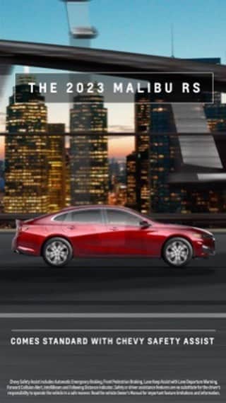 シボレーのインスタグラム：「Style with safety in mind. The 2023 #ChevyMalibu comes standard with Chevy Safety Assist.」