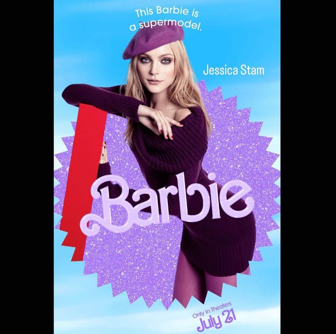 ジェシカ・スタムのインスタグラム：「This Barbie is a supermodel. #BarbieTheMovie 💜」