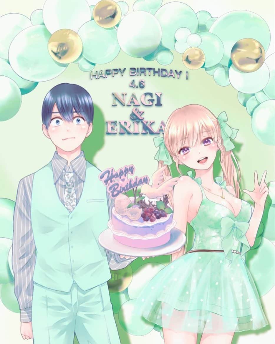 吉河美希のインスタグラム：「Happybirthday🐣🐣  #カッコウの許嫁   #海野凪生誕祭2023  #天野エリカ生誕祭2023  #凪とエリカの誕生日2023」