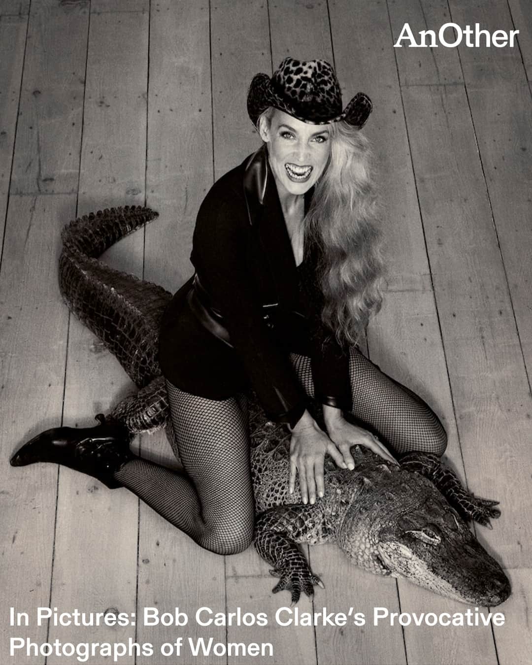 AnOther Magazineのインスタグラム：「Heralded as Britain’s answer to Helmut Newton, @bobcarlosclarke had been capturing glamour, lust and rock-and-roll for decades. ⁠ ⁠ Now, curated by @ysl creative director @anthonyvaccarello, a selection of the photographer’s work is being exhibited in the French label’s Rive Droite stores in Paris and Los Angeles ❤️⁠ ⁠ At the link in bio, find out more about the photographers work, which explores themes of fetish, lust and power 📲⁠ ⁠ 📸 Bob Carlos Clarke at Saint Laurent Rive Droit ⁠」