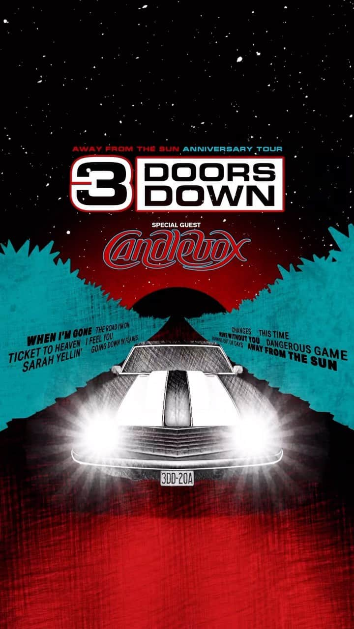 3 Doors Downのインスタグラム：「Who’s got tickets to the #AwayFromTheSunAnniversaryTour?! What songs are you most looking forward to hearing?」