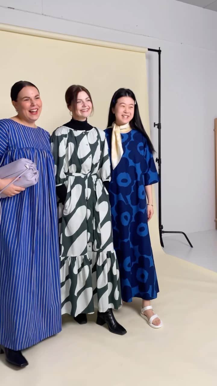 マリメッコのインスタグラム：「Now available: Icons Revived. Our new pilot concept recreates some of our most iconic dress silhouettes from the 1960s and 1970s using leftover cotton fabrics from our supply chain.   Rakkauskirje, Liidokki, and Joriini will steal your heart. Revived and fresh as ever! 💘   The limited-edition dress capsule is only available in the Finnish market at Pre-loved and the Marimekko Esplanadi store in Helsinki. Link in bio.   #marimekko #marimekkopreloved」