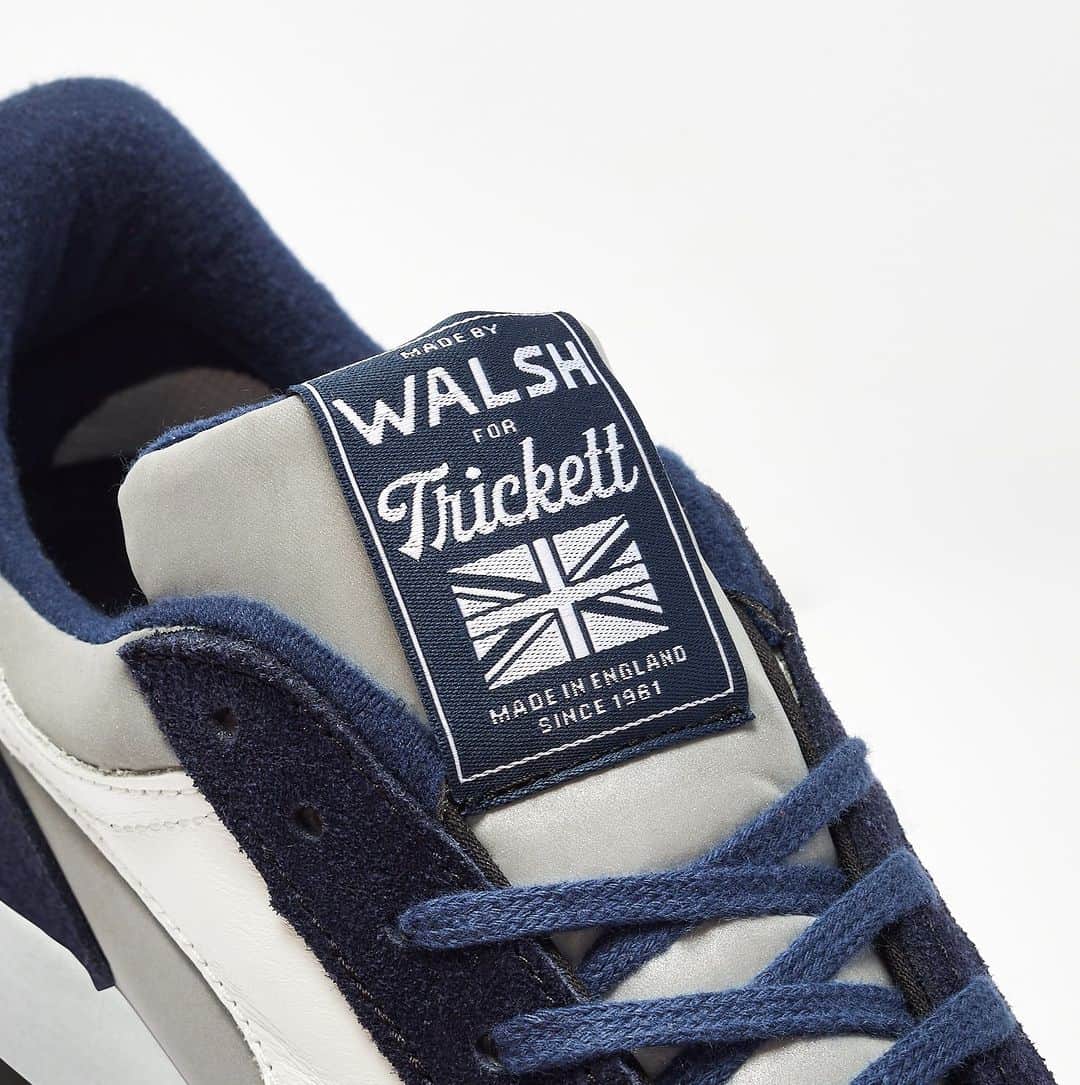 ウォルシュのインスタグラム：「The Norman Walsh x TRiCKETT Flash. Available for pre-order Friday @trickettengland 👀  #normanwalsh #britishmade #trainers #sneakers #ukmfg」