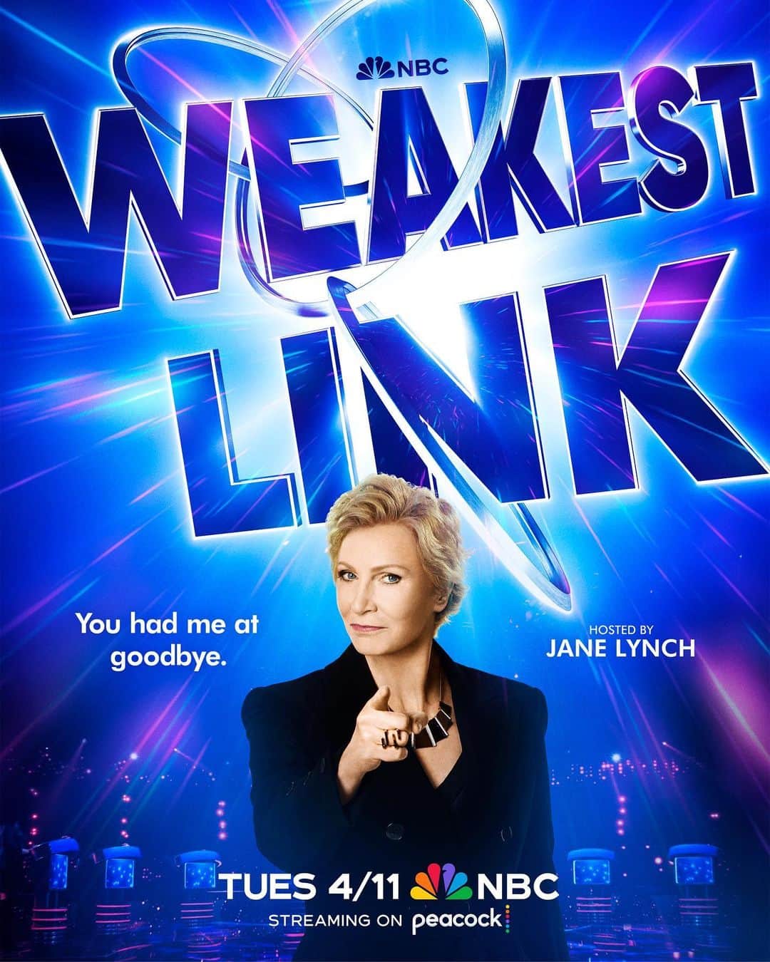 ジェーン・リンチさんのインスタグラム写真 - (ジェーン・リンチInstagram)「you had me at goodbye 👋 #WeakestLink is BACK Tuesday April 11 10/9c on NBC.」4月6日 6時00分 - janelynchofficial