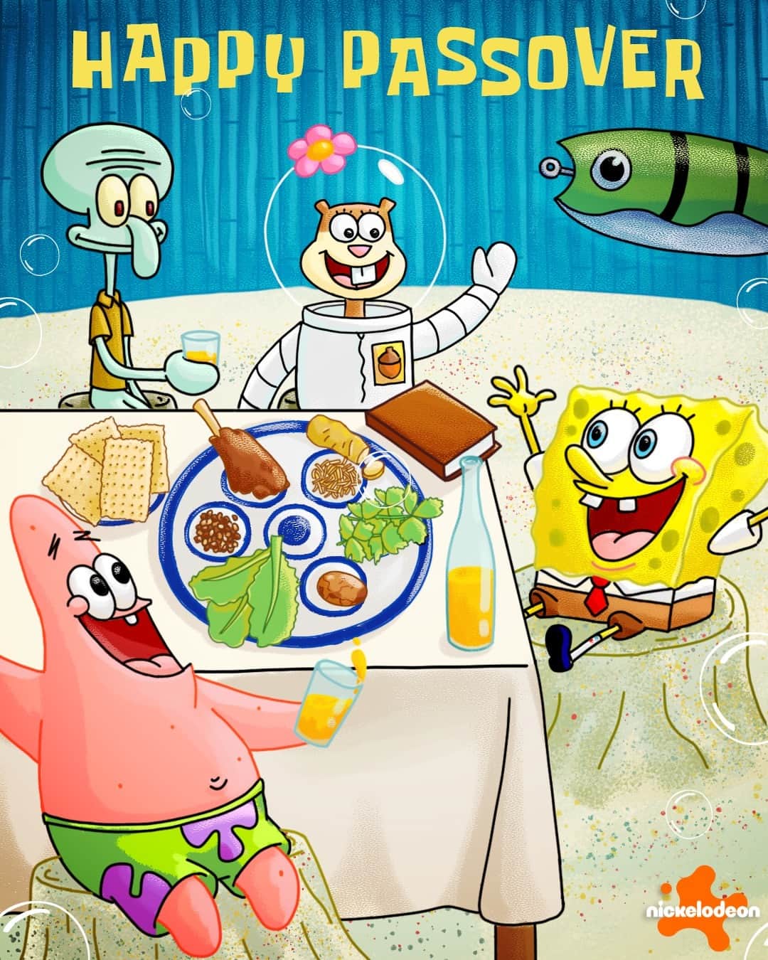 スポンジボブさんのインスタグラム写真 - (スポンジボブInstagram)「Things might get awkward when the gefilte fish comes out」4月6日 8時33分 - spongebob
