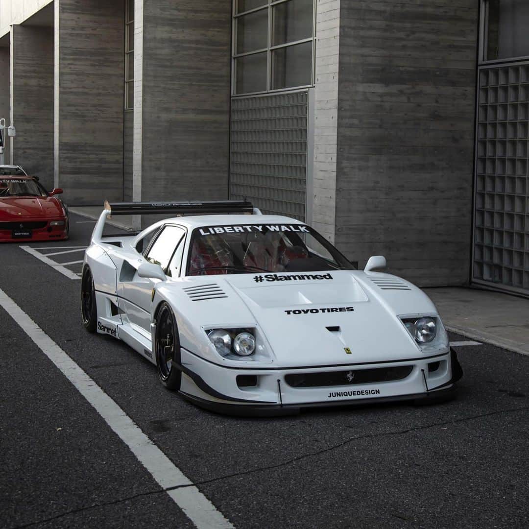 のインスタグラム：「LIBERTY WALK 　　LBWK LB⚡︎WORKS SLAMMD CAR  @teamtoyousa  @ferrari @rohanawheels  @lamborghini  @fusoofficial  @liquimoly  @sparco_official  #libertywalk#lbworks#ferrari#lamborghini#fuso#supercars #supercar #ferrarif40 #lamborghinihuracan #lamborghiniaventador #ferrarif50 #ferrarilaferrari #laferrari #widebody #stance #stancenation #slammd#japan#jdm#nice#toyotires #sparco#ltmw#ferrari458 #Instagram#instagramers #instagramreels #apparel」