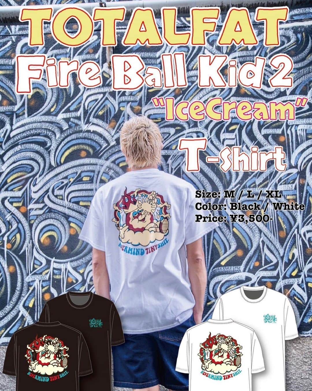 TOTALFATさんのインスタグラム写真 - (TOTALFATInstagram)「Fire Ball Kid 2 T-shirt」4月6日 9時28分 - totalfat_japan