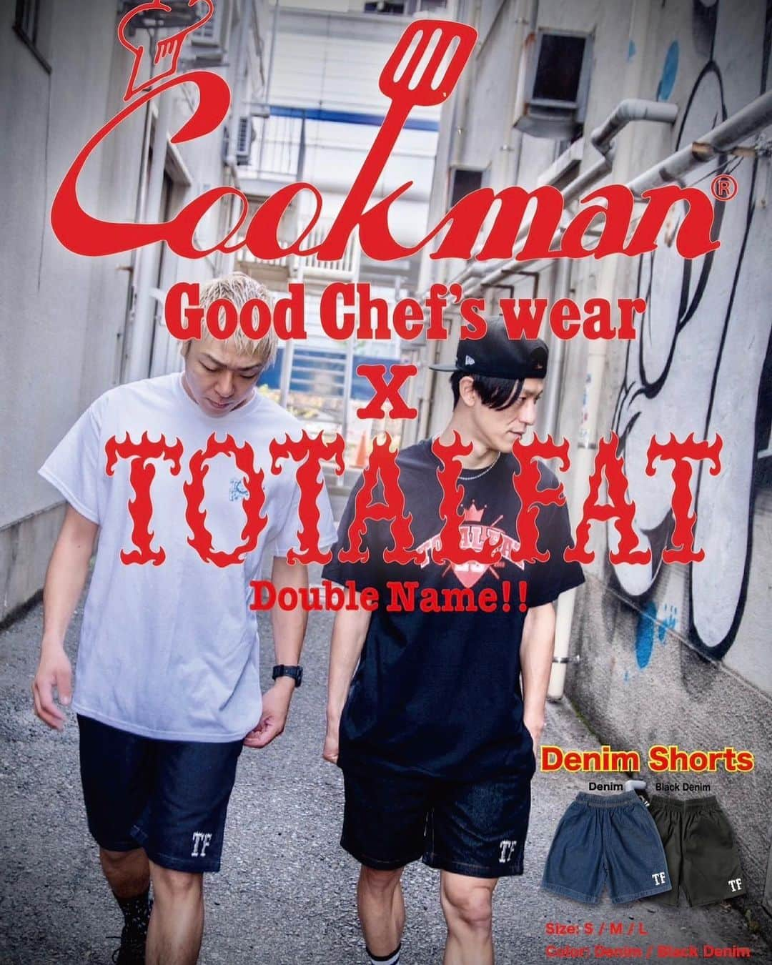 TOTALFATさんのインスタグラム写真 - (TOTALFATInstagram)「TOTALFAT ✖︎ cookman @cookman.jp  Double Name Denim shorts」4月6日 9時29分 - totalfat_japan