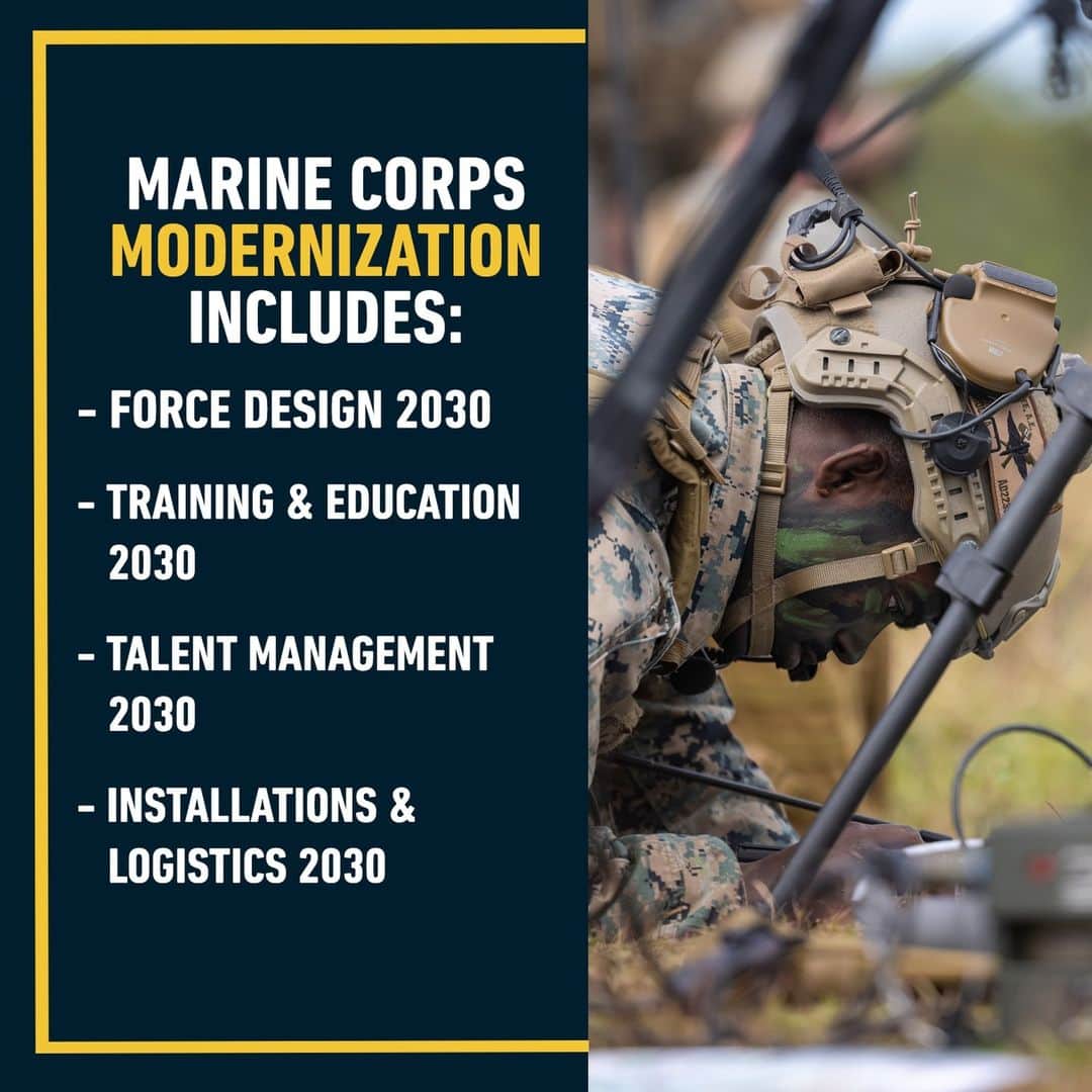 アメリカ海兵隊さんのインスタグラム写真 - (アメリカ海兵隊Instagram)「What is FD2030?  In 2019, the Commandant of the Marine Corps Gen. David Berger announced Force Design 2030, an extensive modernization path to how the Marine Corps is organized, trained, and equipped to fight a war with an adversary that had the same or similar warfighting capabilities as the United States.  In the four years since, the Marine Corps has embarked on a Campaign of Learning. This continuing journey has included a considerable amount of testing with different sizes of units, researching new methods and tactics of warfare, experimenting, purchasing, and fielding new technologies and equipment. Additionally, the changes included removing some older to modernize the force. The Marine Corps is more lethal, lighter, faster, less detectable, self-sufficient, better armed, and more resilient.  After decades of focusing in the Middle East, these changes help return the Marine Corps to its naval roots to better support the Navy as required by U.S. Code Title 10, Paragraph 5063, and as directed by the past two National Defense Strategies.  While changes were fast and plentiful, numerous things have and will stay the same. Marines will continue to earn the title of Marine at recruit training or at Officer Candidate School and will continue to train and be ready to fight in every clime and place. The Corps' unique organization of land, sea, air, cyber and space capabilities, in one package, provides commanders with unmatched crisis response abilities anywhere in the world in a matter of hours.  This is part one of a four-part series about Force Design 2030.  #USMC #ForceDesign2030」4月7日 2時17分 - marines