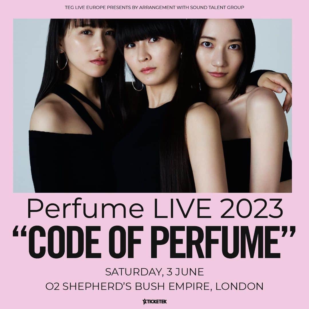 Perfumeさんのインスタグラム写真 - (PerfumeInstagram)「約9年ぶりとなるロンドン公演🇬🇧 Perfume LIVE 2023 “CODE OF PERFUME”  6/3(土) O2 Shepherd’s Bush Empire にて開催決定！ 4/12(水)よりファンクラブ会員限定チケット先行発売がスタート🎟✨ さらに日本から本公演へのアクセスツアー🚩 «JTB × Perfume LIVE 2023 “CODE OF PERFUME” ACCESS TOUR»の開催も決定✈️💫 詳細はストーリーズのリンクから🔗  Perfume is coming back to London! We will be performing at the O2 Shepherd’s Bush Empire on June 3rd. World P.TA. Member will have access to an exclusive pre-sale beginning on April 12th at 10am GMT.  Public on-sales begin April 14th at 10am GMT.  Tap the link in stories for more info.  #prfm」4月6日 18時07分 - prfm_official