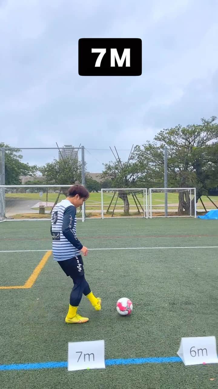 ショウヤのインスタグラム：「みんなは何Mまでいける？⚽️  @regate_shochan #ミニフットゴルフ」