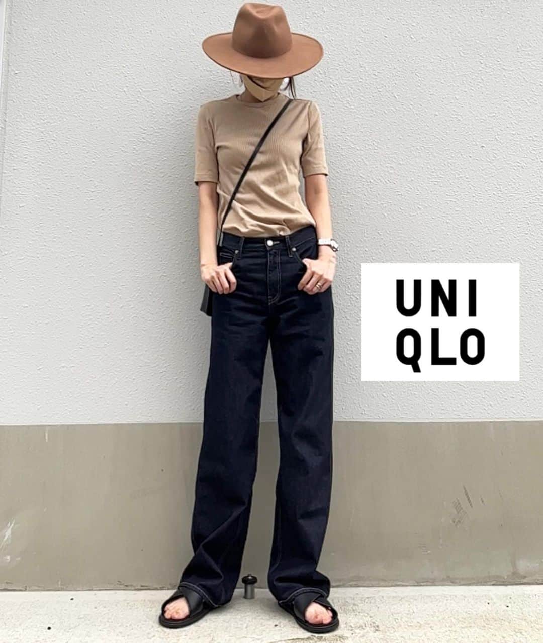 のインスタグラム：「いよいよ暑くなってきたから Tshirtを👔   #ユニクロ のリブt 3色買いました お気に入りサンダルもユニクロ  Tshirt denim shoes bag  #uniqlo   #リブクルーネックt  sizeM  #バギージーンズ size23  #バックストラップサンダル  #ユニクロきれいめ部  #ユニジョ #アラフォー #アラフォーコーデ  #プチプラコーデ  #プチプラ高見えコーデ  #ユニクロコーデ #ユニクロ購入品  #高身長コーデ  #高身長女子  #高身長#locari #上下ユニクロ部  #着回しコーデ #uniqloginza2023ss #ユニクロ23春夏何買った  #春コーデ #推しユニクロ2023 #キャップコーデ」