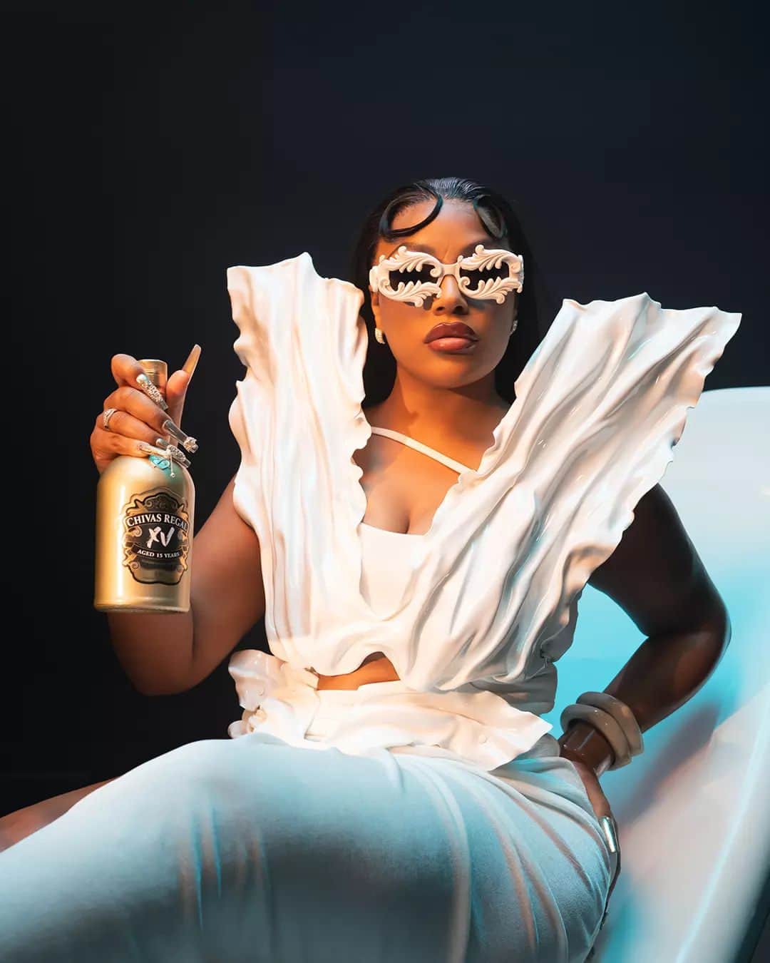 Chivas Regalのインスタグラム：「Regal beyond limits. @stefflondon does it best with a bottle of Chivas XV at the ready.」