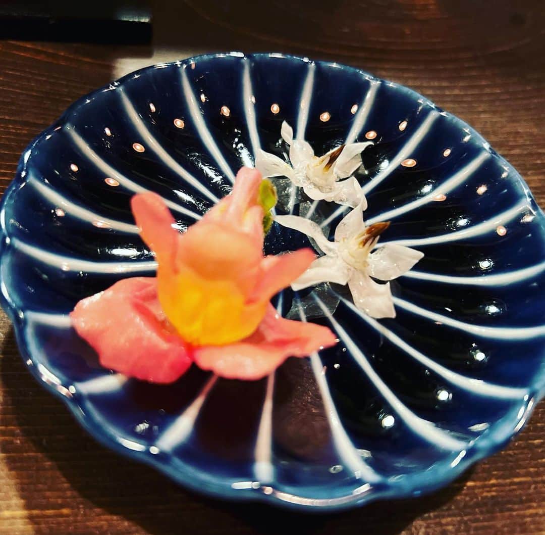 巻上公一さんのインスタグラム写真 - (巻上公一Instagram)「先日、食べれる花　キンギョソウかな、 食べました。 少し苦いのが、大丈夫か、と 疑うような、 皿に更に。」4月6日 22時36分 - koichimakigami