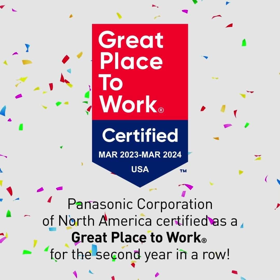 Panasonicのインスタグラム：「🚨We’ve been certified as a 2023 Great Place to Work®! 🚨   We're proud to support policies and programs that make our workplace welcoming, supportive, and empowering for all 💙 Head to our careers blog to learn more using the link in our bio. #LifeatPanasonic.」