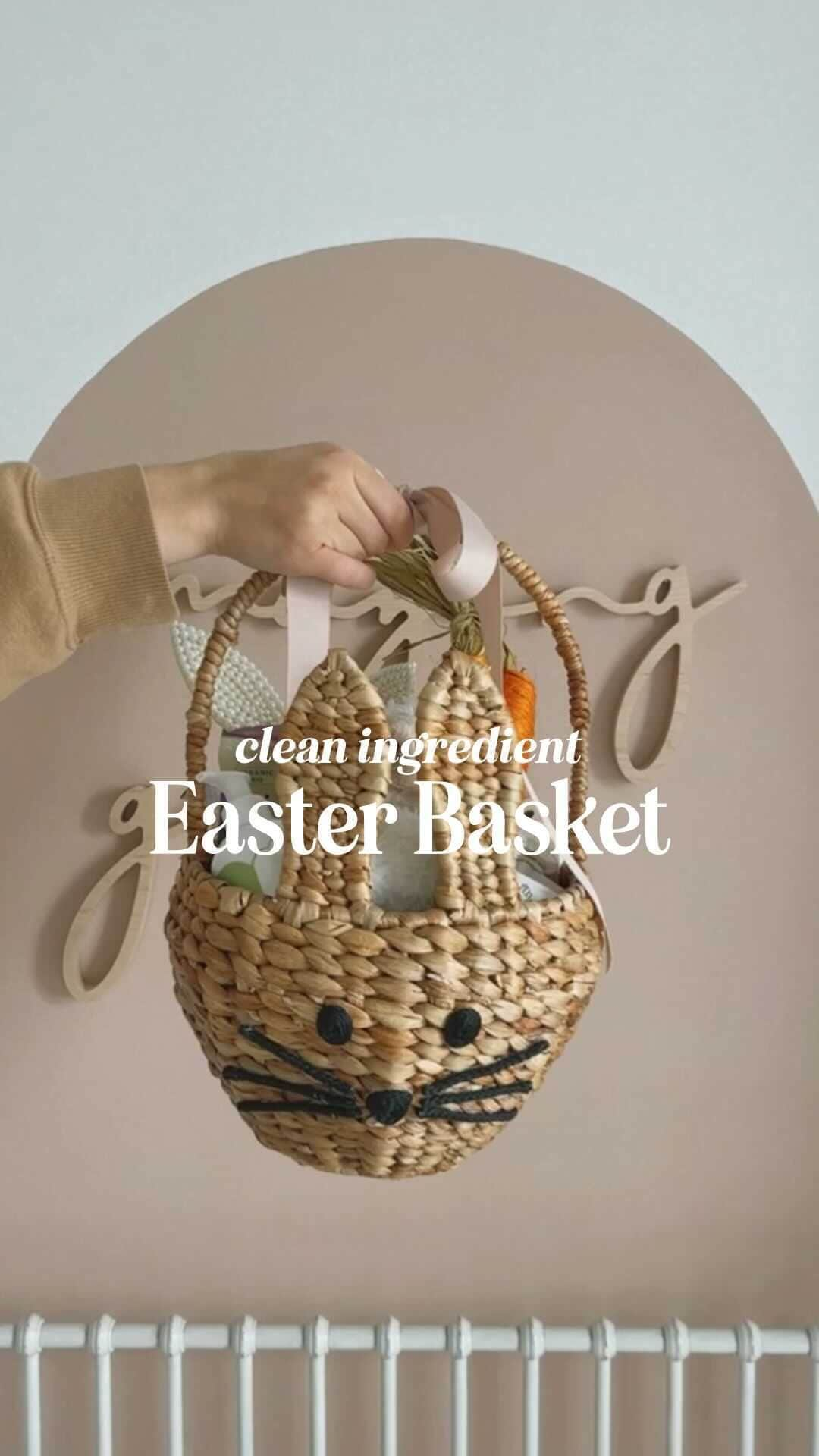 Stephanie Sterjovskiのインスタグラム：「Last minute *clean* Easter basket stuffers for toddlers👇 🐣 Non-toxic body care (we love @earthmamaorganics) 🥕 Healthy snacks (organic yogurt melts & a @myserenitykids pouch) 🐑 A new stuffy (we love @jellycat - they are the softest and my daughter sleeps with them) ✝️ A faith-based book (because Easter isn’t about bunnies & eggs, though they are cute 😉) ☁️ New pjs or a swimsuit 🐰 Window stickers from the dollar store (she is obsessed with these) 🐇 Pearl bunny ears are from the dollar store too! 🧺 Basket is the same from last year @indigo we re-use every year, so no waste! What do you like including in your kid’s baskets? I linked most of this on my LTK page: https://liketk.it/46hw5 #easterbasketideas #easterbasketstuffers #healthysnacks #nontoxicbaby #nontoxicbodycare」