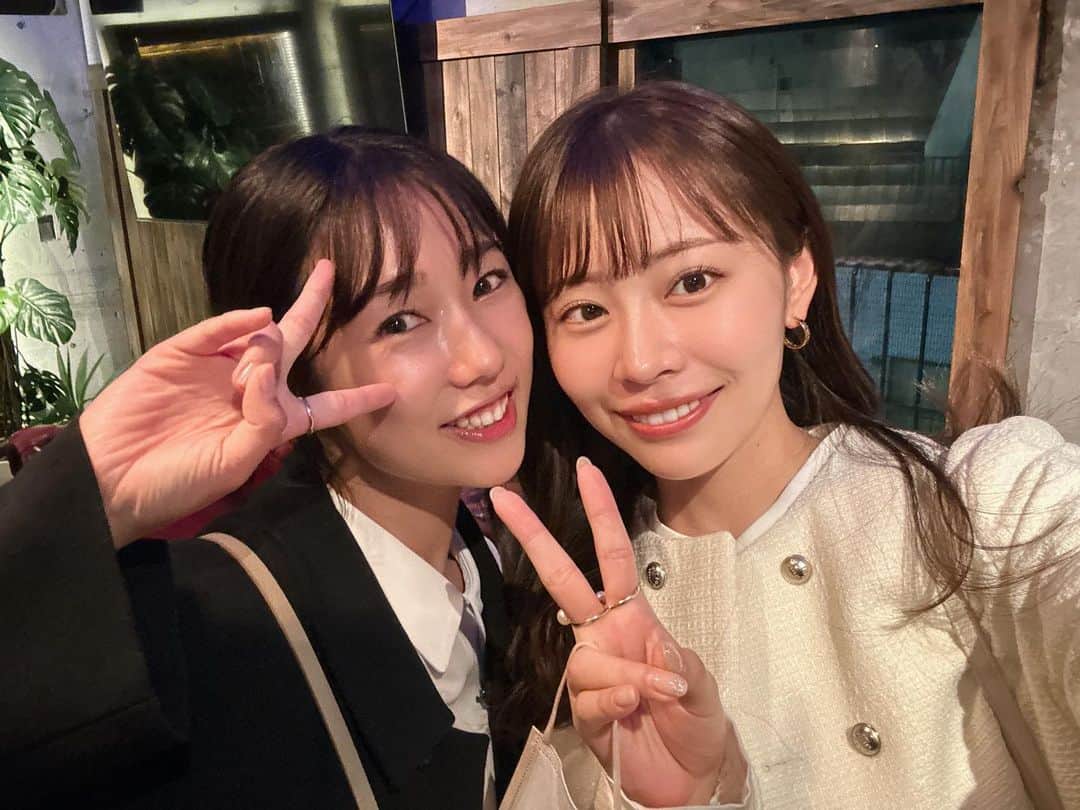 高木由梨奈のインスタグラム：「事務所の先輩のほりえってぃさんと❣️🥰 いつもハッピーオーラ全開で元気を分けてもらえる🫶  美味しいヘルシーなご飯をたくさん食べて幸せでした🥬☺️」