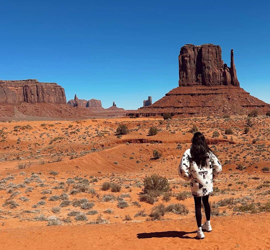 サラ・サンパイオのインスタグラム：「Next stop: monument valley and painted desert」