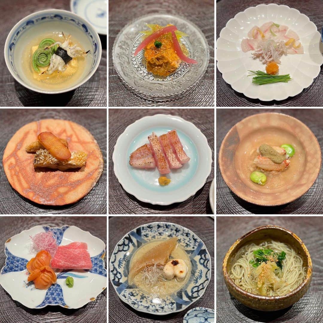 外賀幸一のインスタグラム：「＂𝗪𝗔𝗦𝗛𝗢𝗞𝗨＂  日本料理 天野。  旬の食材が手の込んだ料理となって 一品ずつ運ばれてきます♪  目でも舌でも大満足！ 大変美味しくいただきました♬ ありがとうございました☆」