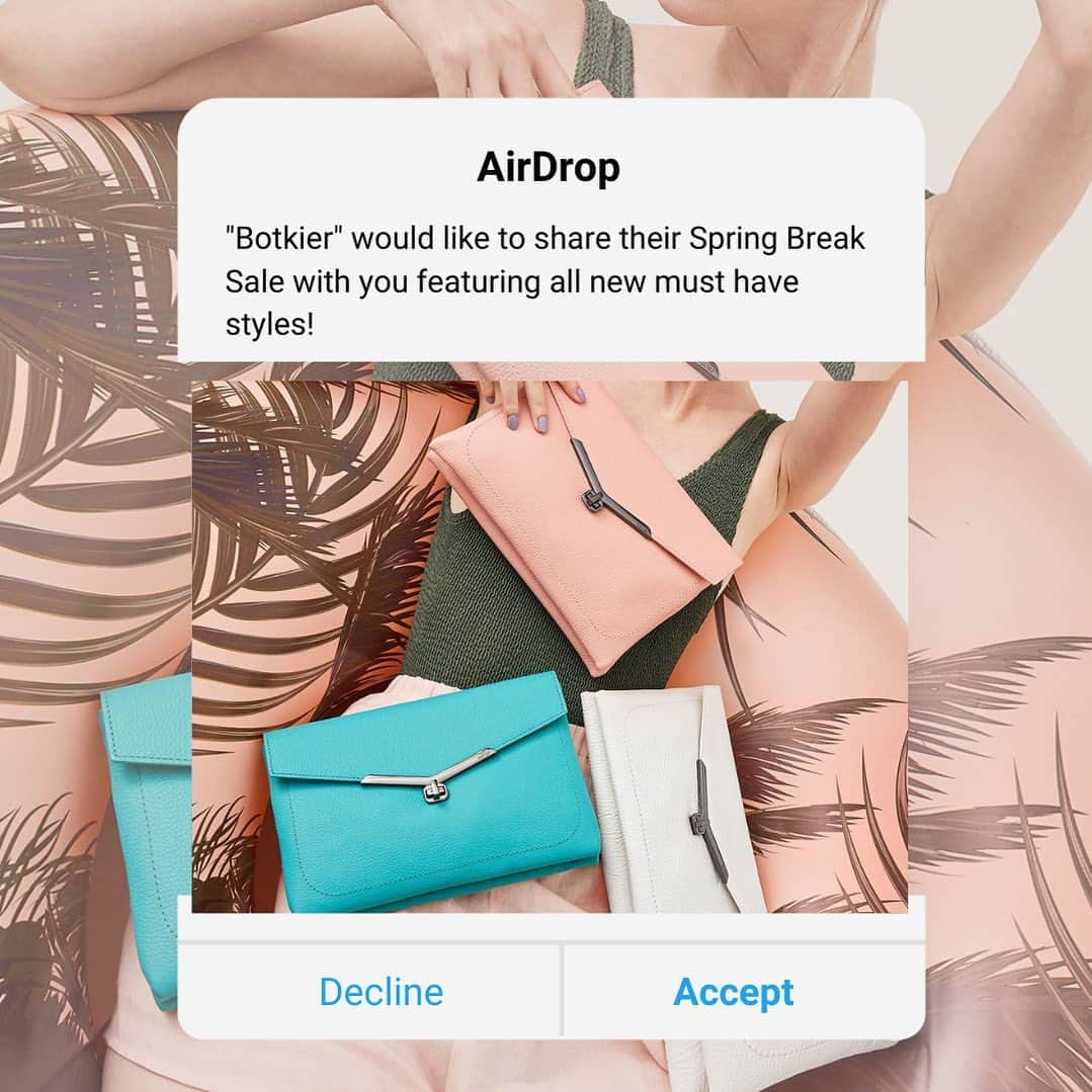 ボトキエのインスタグラム：「Our Spring Break Sale is on! Don’t forget to accept your invite and shop your Botkier favs for up to 30% off 💌」