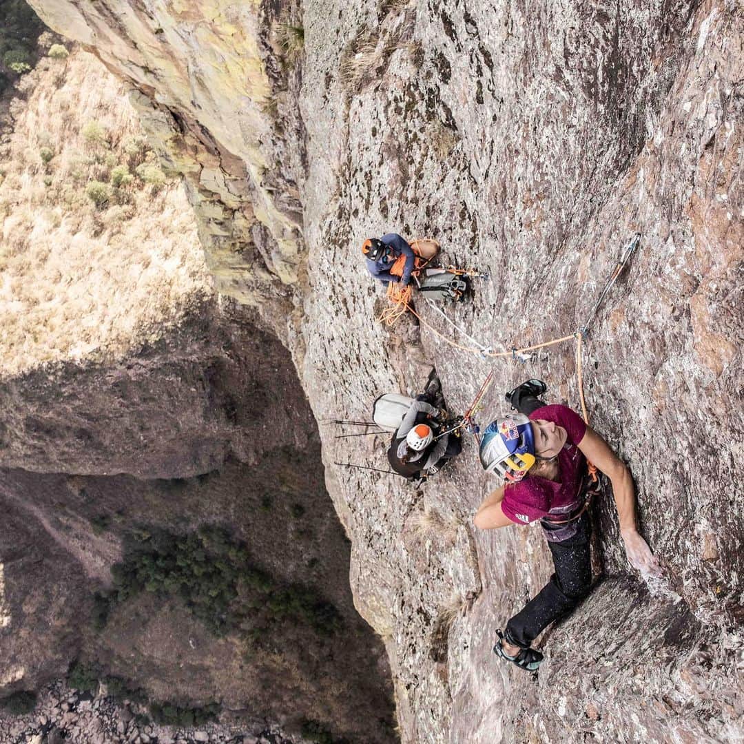 サッシャ・ディギーリアンのインスタグラム：「Some moments from Mexico captured by @pablo_durana during a trip to climb 3,000 foot Logical Progression (5.13-) on El Gigante. This was 5 weeks after my final hip surgery and by many accounts a lesson in perhaps “too soon,” but also a climb that got me back on the proverbial horse, and into a mindset that I needed to return to climbing after a tragedy, 9 months off, and a global pandemic. 💛 @namevian @stoaga @kevin__capps @erikosterholm  #climbing #logicalprogression #womenwhoclimb」