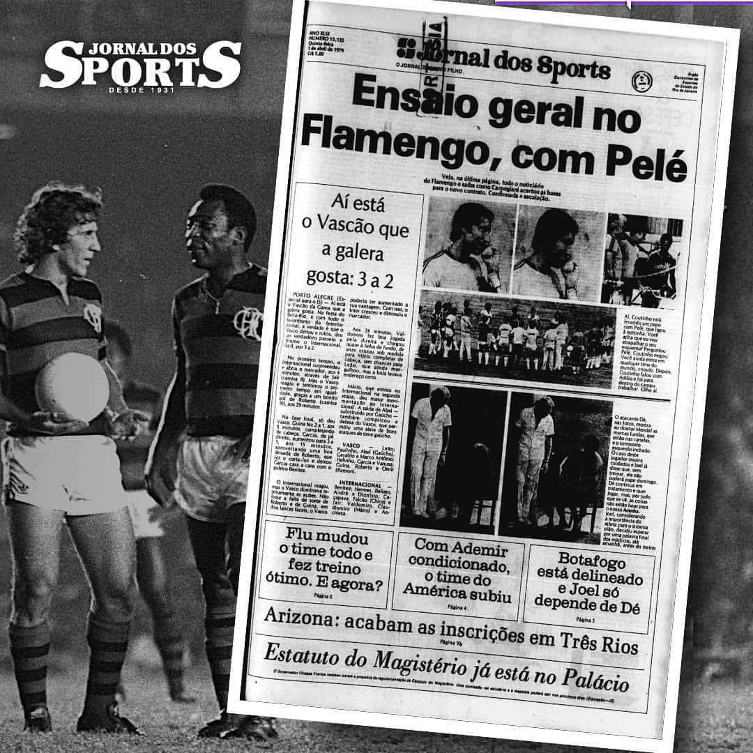 ジーコさんのインスタグラム写真 - (ジーコInstagram)「Há 44 anos, o torcedor do Flamengo entrou em êxtase ao ver Pelé e Zico jogando juntos com o manto rubro-negro, diante de mais de 140 mil pessoas, no Maracanã.   O Rei do Futebol vestiu a 10, enquanto o Galinho envergou a 9. A ocasião foi um amistoso contra o Atlético-MG em prol das vítimas das enchentes em Minas Gerais e terminou com vitória rubro-negra de 5 a 1, com três gols de Zico, um de Luisinho e outro de Cláudio Adão.  Aposentado, Pelé, com 39 anos, até teve a chance de balançar a rede, mas, mesmo após Zico insistir que cobrasse um pênalti, o maior de todos os tempos não aceitou e deixou a batida para o Galinho, que converteu com maestria.  FICHA TÉCNICA  Data: 6 de abril de 1979  Local: Maracanã, no Rio de Janeiro  Público: 139.953 pagantes  Renda: CR$ 8.781.290,00  Árbitro: Walquir Pimentel  Auxiliares: José Carlos Moura e Roberto Coelho  Gols: Zico (3), Luisinho e Cláudio Adão (FLA); Marcelo (CAM)   Flamengo: Cantarelli; Toninho, Rondinelli (Nelson), Manguito e Júnior; Andrade, Carpeggiani (Ramirez) e Pelé (Luisinho); Tita, Zico (Cláudio Adão) e Júlio César (Reinaldo). Técnico: Cláudio Coutinho.   Atlético-MG: João Leite; Alves, Osmar, Luisinho e Hilton Bruniz; Toninho Cerezo, Marcelo (Carlinhos) e Paulo Isidoro; Serginho (Pedrinho), Dario e Ziza (Vilmar). Técnico: Procópio Cardoso.  #jornaldossports #flamengo #zico #pelé」4月7日 6時03分 - zico