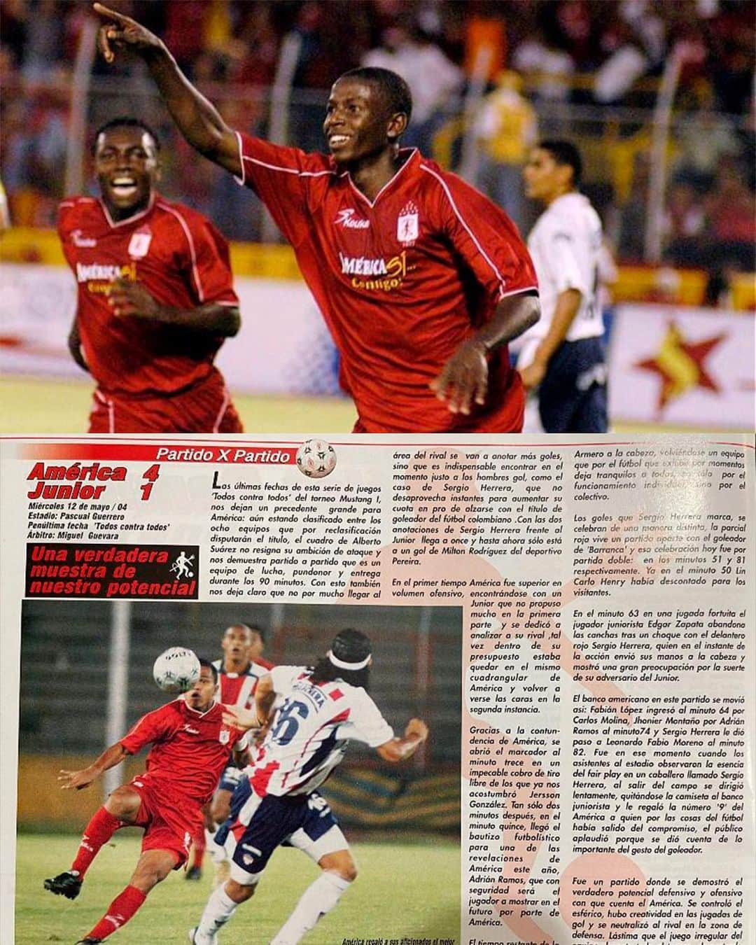 のインスタグラム：「Un #TBT de hace 19 años, @americadecali 👹🔝💪🏾🙏🏾」