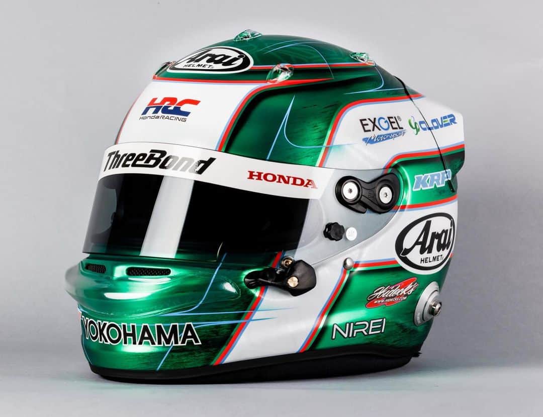 福住仁嶺のインスタグラム：「New helmet for SF 2023 season🔥  明日からSF開幕戦！  #araihelmet  #hidecks #sabelt #exgel」
