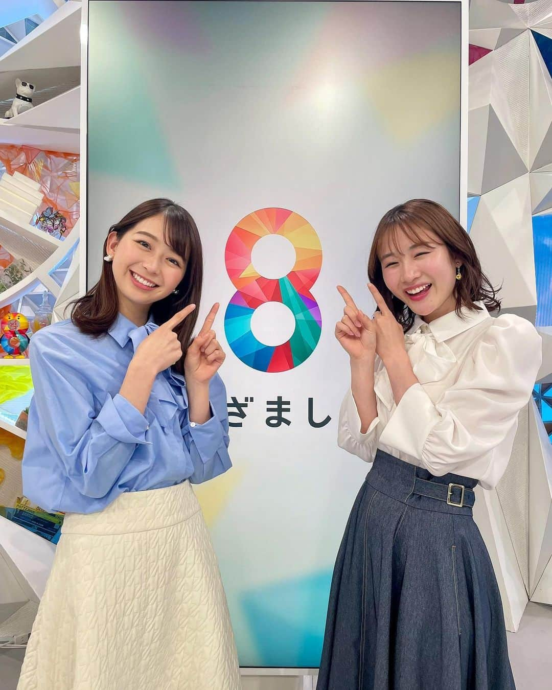 小室瑛莉子のインスタグラム：「• りさちゃん、堀池さん、ぬしさんと🤩📸   #岸本理沙 アナ  #堀池亮介 アナ  #酒主義久 アナ」