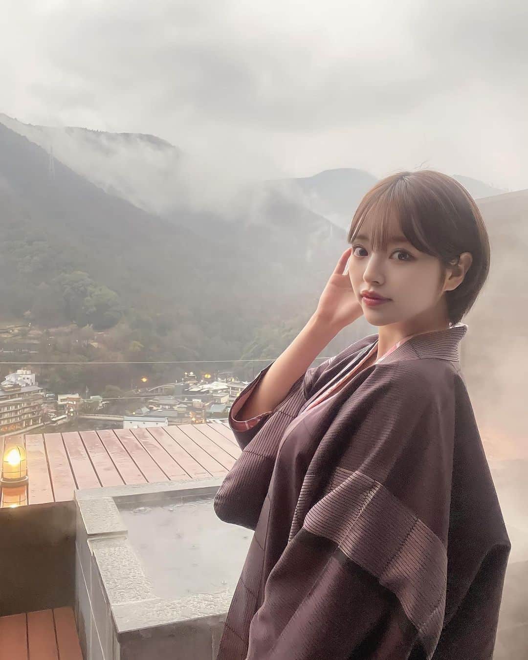 小森ほたるのインスタグラム：「温泉好きだなぁ♨️🍶♡ 日本人に生まれてよかったなぁって思います🤭」