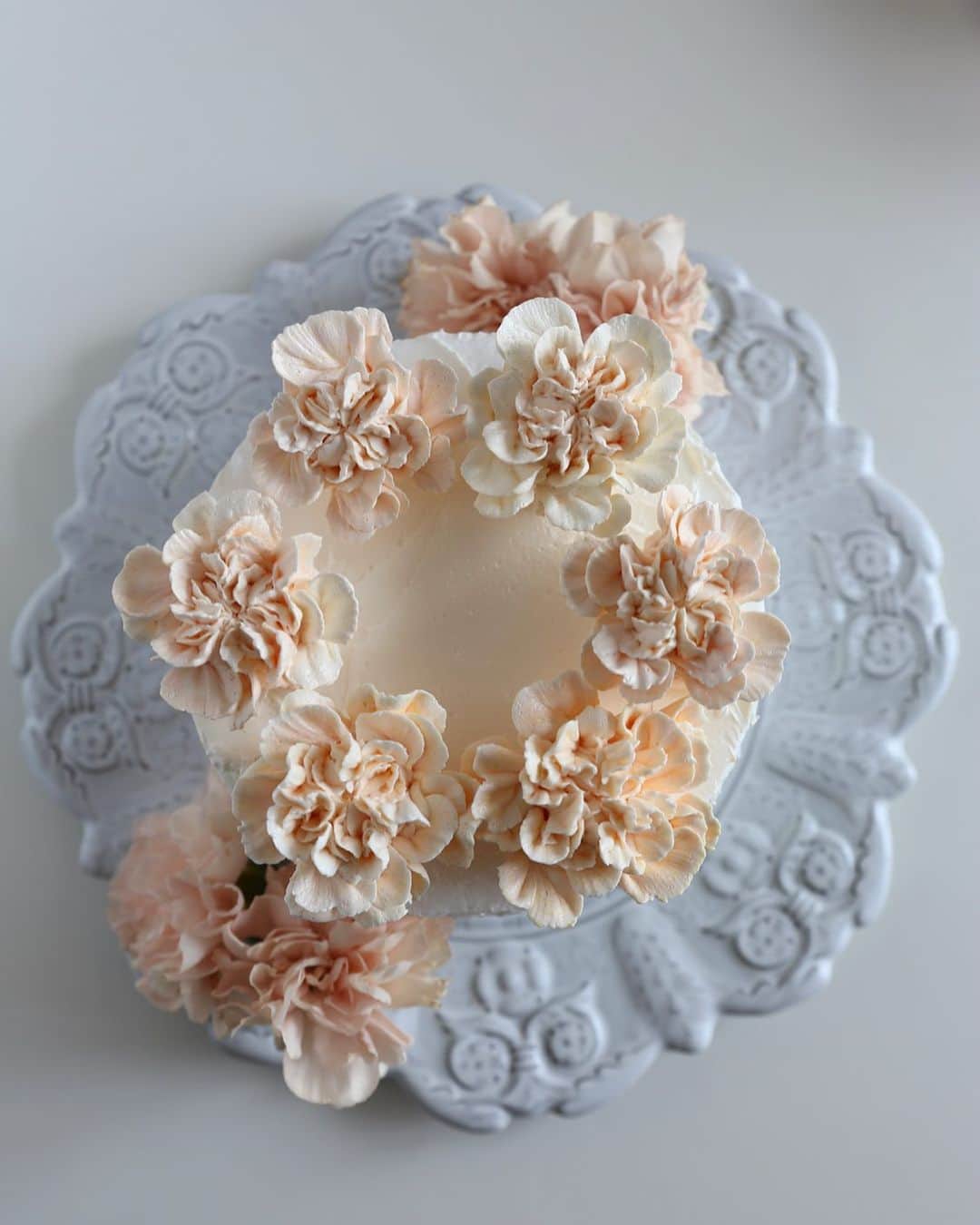 청담 수케이크 (atelier soo)のインスタグラム：「Carnation🎂예쁜주름잡기  #carnationcake」