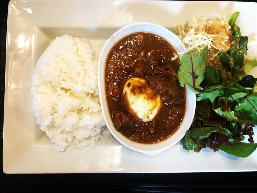 市川九團次 (4代目)さんのインスタグラム写真 - (市川九團次 (4代目)Instagram)「アジアンいいねー❣️ ガパオライスにシチュー、私はスタミナ丼‼️ 基本ワンプレート大好きや〜集中して食べれる。」4月7日 15時09分 - ichikawa_kudanji