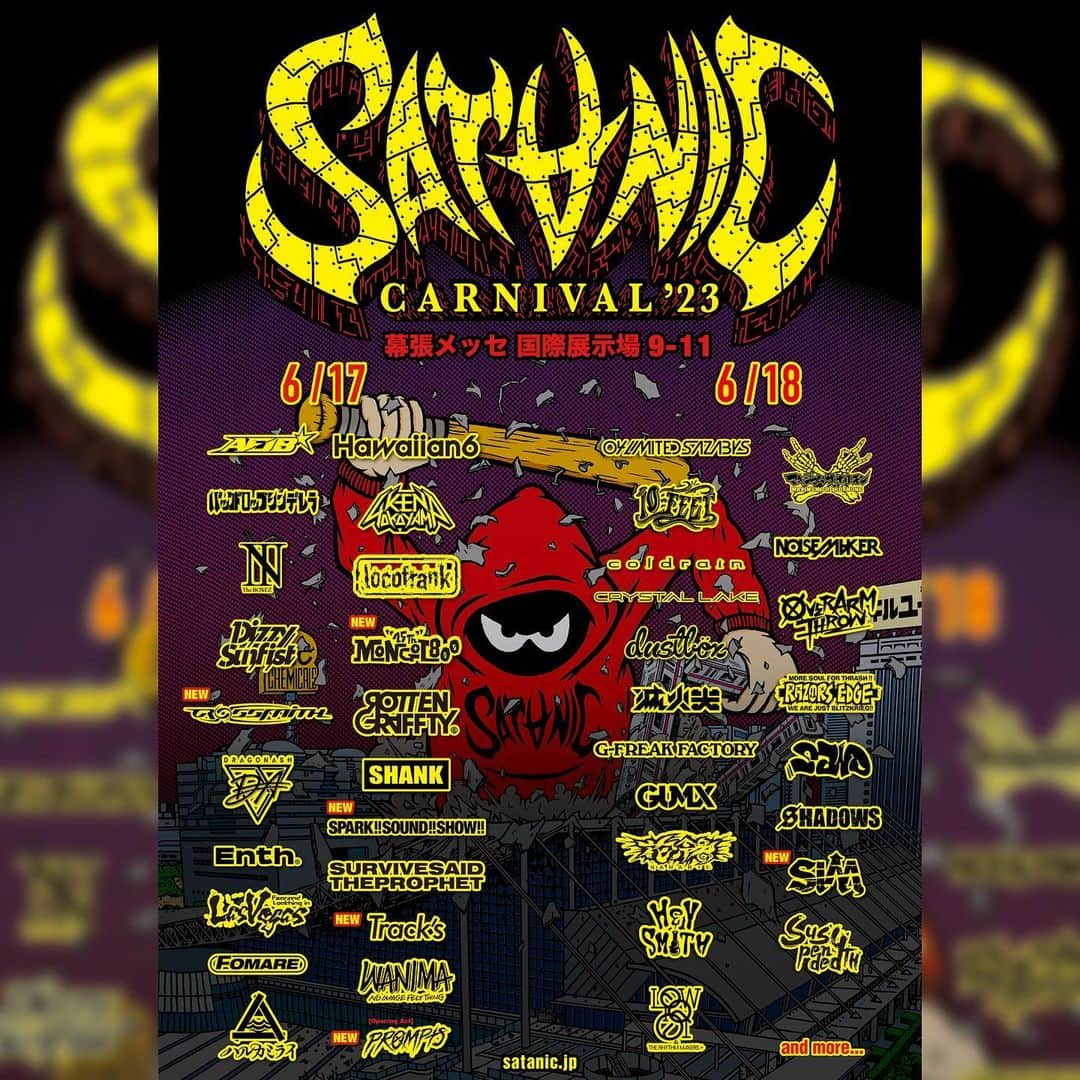 SHADOWSさんのインスタグラム写真 - (SHADOWSInstagram)「SATANIC CARNIVAL 2023第3弾出演アーティスト発表！  日程:6/17(土)・18(日) 会場:幕張メッセ国際展示場9-11  SHADOWSの出演は6/18(日)！  チケット等詳しくはこちら carnival.satanic.jp/2023/  #サタニック」4月7日 17時07分 - shadows_japan