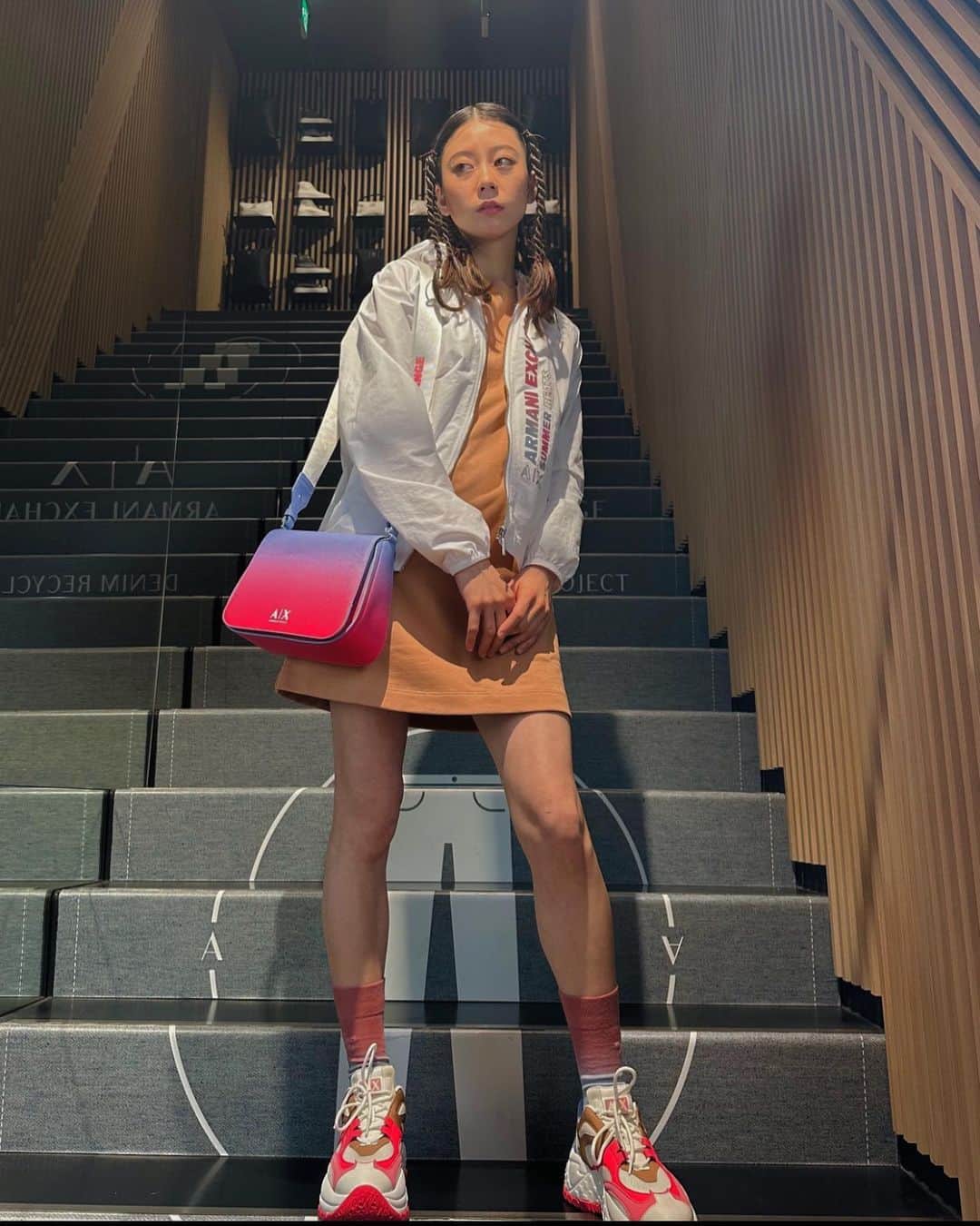 Sumireのインスタグラム：「⁡ ⁡ 今日はA|Xの原宿イベントに遊びにきました☺️ ⁡ 4/29から開催されるRDCにも遊びに行くのでみんなも一緒に楽しもう〜🌈😸 ⁡ #axarmaniexchange #armaniexchange #rdc  #rainbowdiscoclub」