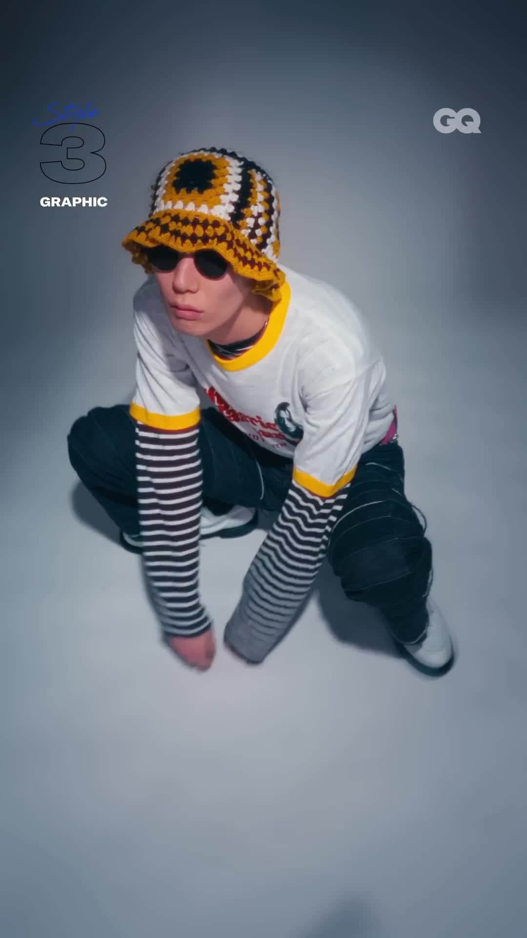 のインスタグラム：「ロゴアイテムをテーマにした3Styleを、@__anyu.30__ が披露！  GQ 3Way-Styling  STYLE 1  WHOLE PATTERN JACKET：BoTT @bott2019 T-SHIRTS：PACCBET @paccbet.russia PANTS：GRIFFIN ????? KIKS：MSGM @msgm @msgm_tokyo BEANIE：HYSTERIC GLAMOUR @hystericglamour_tokyo  STYLE 2 BIG LOGO JACKET：DIESEL @diesel T-SHIRTS：A BATHING APE® @bape_japan PANTS：MSGM @msgm @msgm_tokyo KIKS：A BATHING APE® @bape_japan CAP：A BATHING APE® @bape_japan  STYLE 3 GRAPHIC T-SHIRTS：HYSTERIC GLAMOUR @hystericglamour_tokyo PANTS：HYSTERIC GLAMOUR @hystericglamour_tokyo BOOTS：RED WING @redwingheritage_jp HAT：SON OF THE CHEESE @sonofthecheese_store SUNGLASSES：THE BEDFORD HOTEL @kingstar_jp BELT：DAIRIKU @dairiku OTHER ITEM：STYLIST OWN  STAFF DIRECTOR : Shinnosuke Shibata @shinorthk / Shotarou Miyata @s_ataym DOP : Osamu Tamba @osamusimons STYLIST: codan @stycodan HAIR&MAKE-UP : Ryo Matsuda @fharaon_ryo  PRODUCER : Kazunari Daio @kazunari.daio / Naoki Ono @naoki_ono GQ JAPAN FASHION EDITOR : Kentaro Takasugi @takasugi_gqjapan TALENT VIDEO DIRECTOR : Mari Ochiai @mari.ochiai」