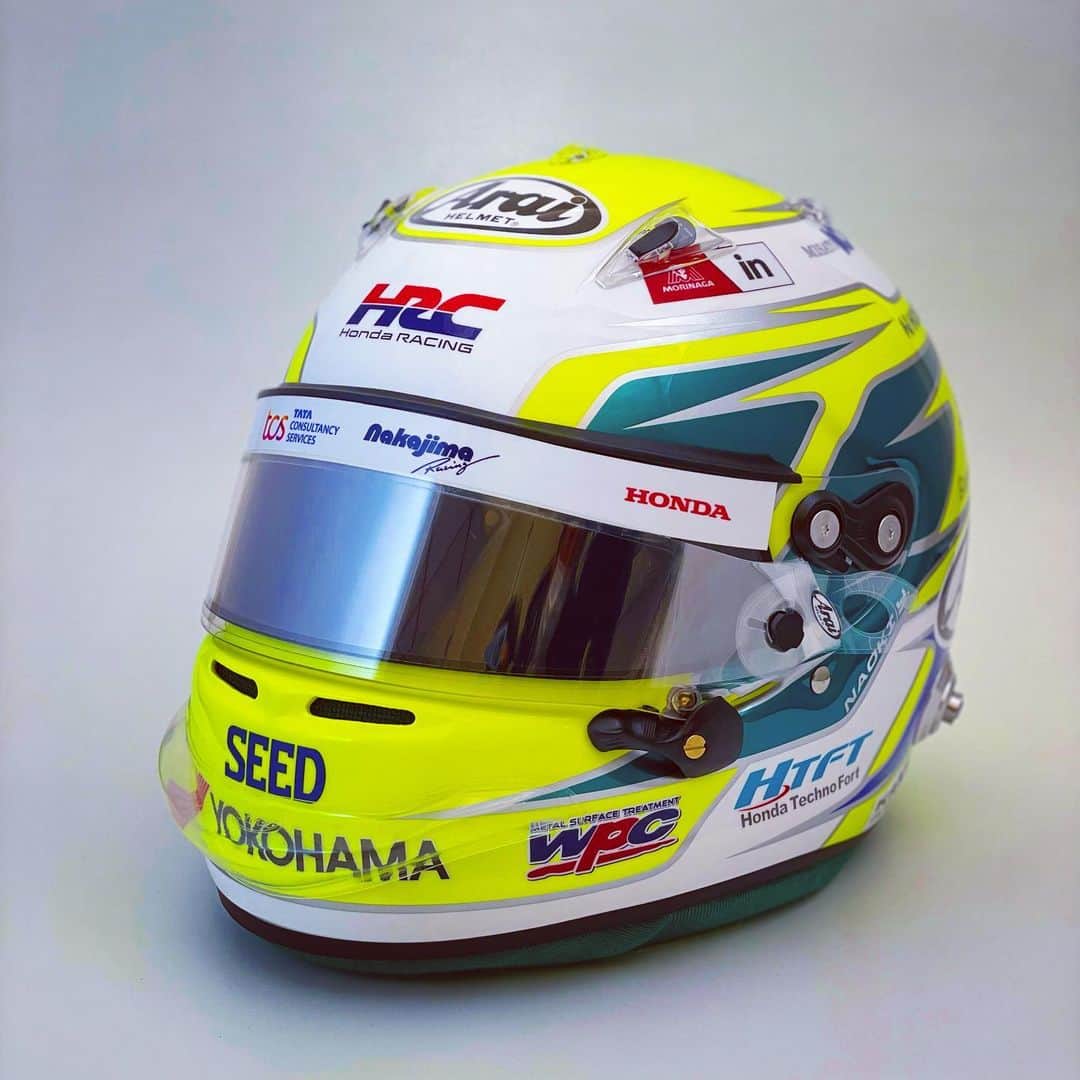 山本尚貴のインスタグラム：「23ヘルメット SF ver.  #araihelmet  #アライヘルメット #helmet . #不二WPC #HTFT #SEED #森永製菓 #星野建設 #Bananakids #三智電子 #ホンダモビリティ北関東 #栃ナビ #oakley #AUTISTA #KRS」