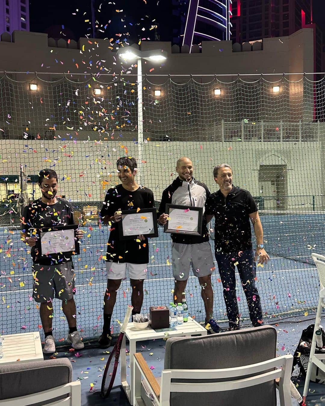 アドレーヌ・グェディウラさんのインスタグラム写真 - (アドレーヌ・グェディウラInstagram)「Nice Ramadan Tennis tournament 🌙 in @fsdoha  Enjoyed a lot and thanks to all participants & @fsdoha 🎾🥇🏆 #dababatennis #champion #ramadankareem  #sahaftorkoum」4月7日 21時10分 - adleneg17