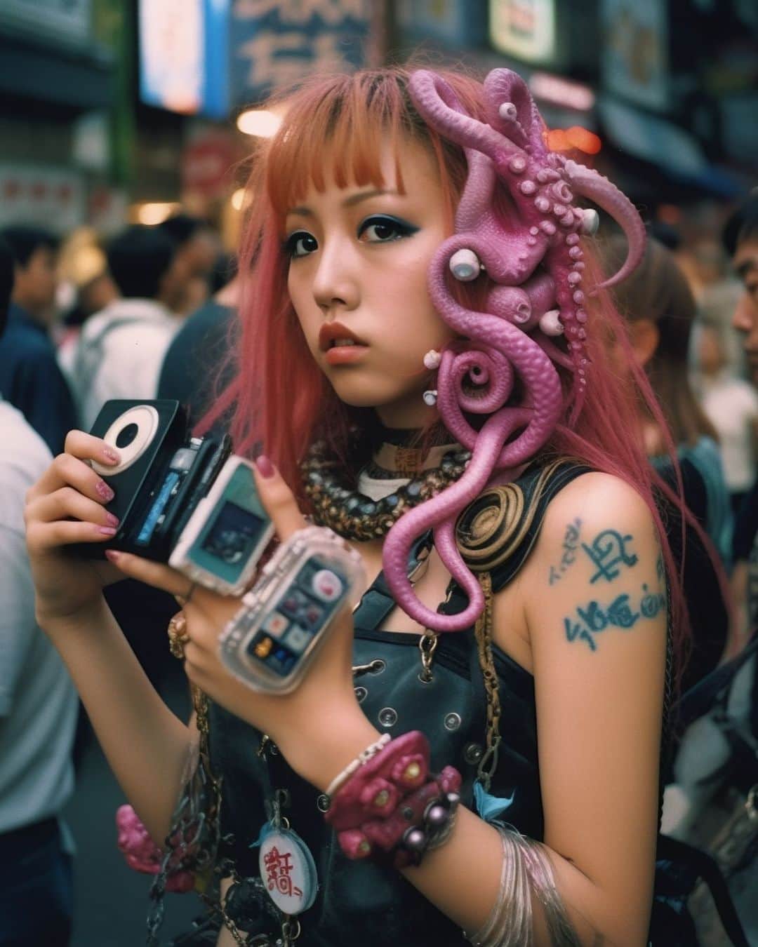 草野絵美さんのインスタグラム写真 - (草野絵美Instagram)「Octopus gals series🐙 2000年代に流行ったタコギャルたち🐙  all photo created by my vocabulary  #gyaru #2000s #aiphotography」4月7日 22時27分 - emiksn