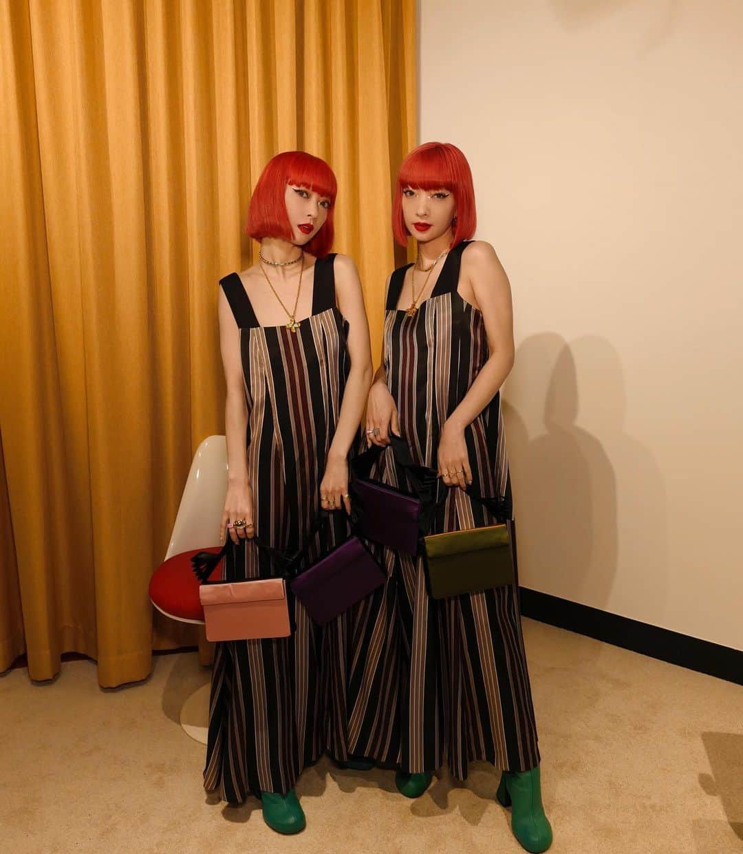 AMIさんのインスタグラム写真 - (AMIInstagram)「mila schön by chika kisada launch partyへ🎊✨ 着心地の良いテロっとロングワンピースは風になびく感じがとっても可愛い💕  @mbyc_official @chikakisada」4月7日 22時30分 - amixxamiaya