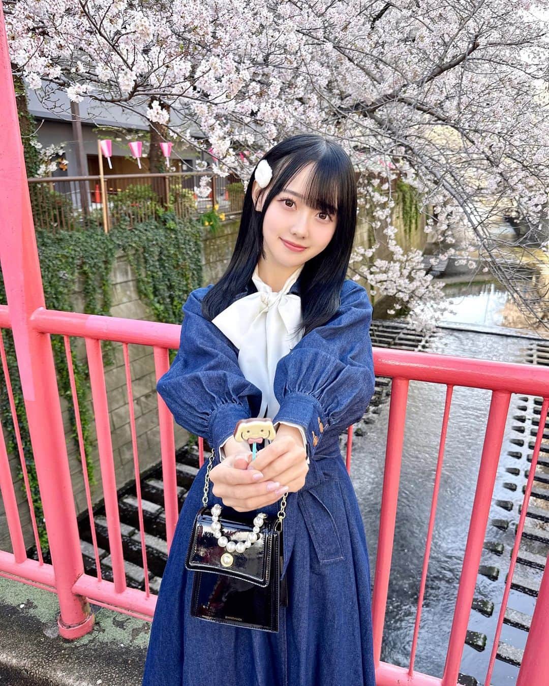 松本ももなさんのインスタグラム写真 - (松本ももなInstagram)「好きですか？𓂃⑅⃛ 大好き受け取って💕  16.6万フォロワーさんになりましたぁ🫧 いつもありがとう♡ みんなのコメントは私のモチベだよぉ💕  かわいいを更新できるように がんばります♡  あまあまゆるふわでこれからも よろしくにゃ(^⸝⸝o̴̶̷̤ ·̫ o̴̶̷̤⸝⸝^)  ໒꒰ྀི∩˃ ᵕ ˂∩꒱ྀི১いとしなもん🎀ིིིིྀ  #お花見 #sakura  #桜 #目黒川 #目黒川の桜 #cherryblossom #ソメイヨシノ #japanesegirl #kawaiigirl #벚꽃놀이 #벚꽃 #高嶺のなでしこ #takanenonadeshiko」4月7日 23時16分 - momona.1012