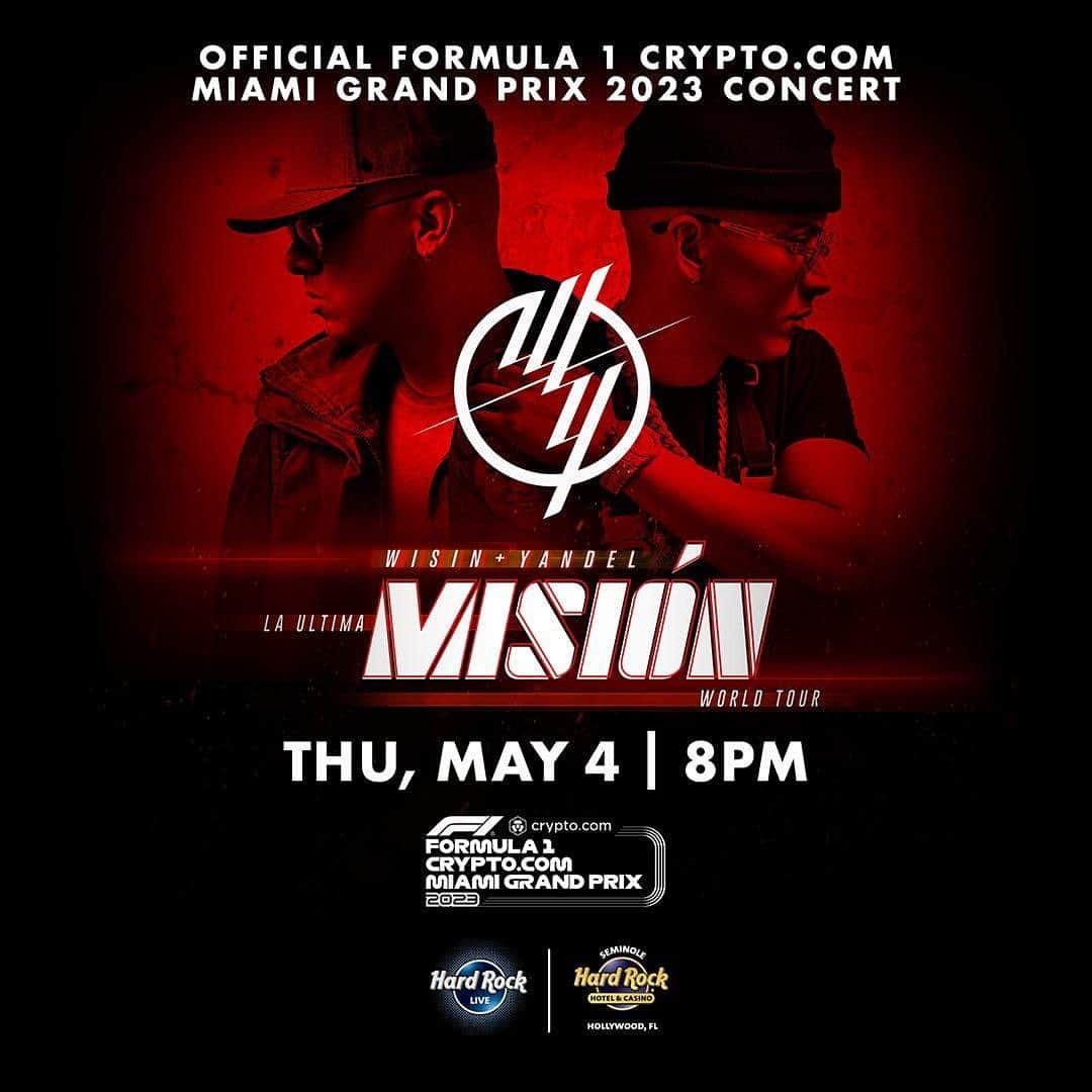 ウィジンのインスタグラム：「Concierto oficial de @f1mia @wisinyyandel 🏎️ 👽 👽 (05.04.2023) @f1」