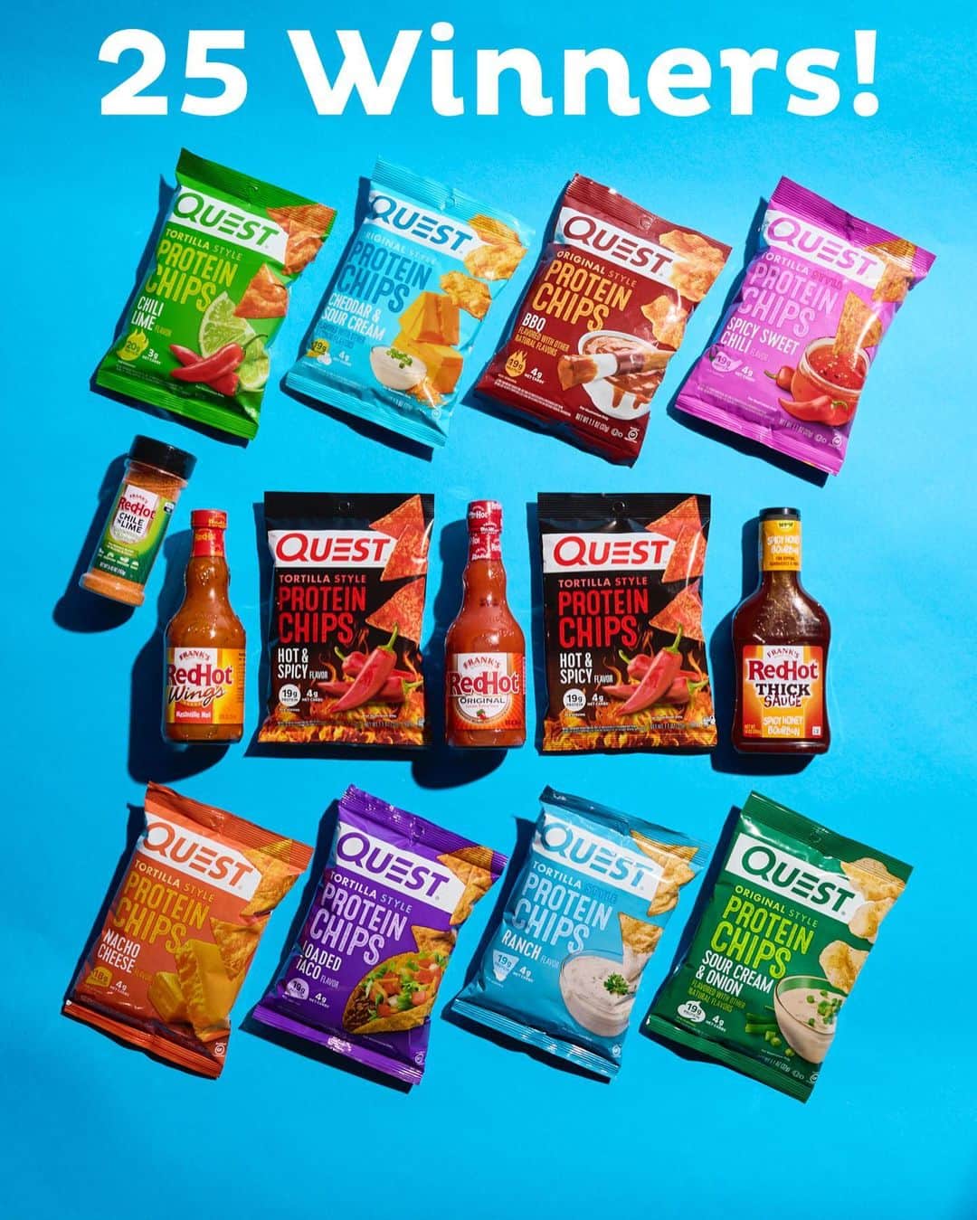 questnutritionさんのインスタグラム写真 - (questnutritionInstagram)「🔥 GIVEAWAY🔥 QUEST™ x VITRUVIAN x FRANK’S REDHOT 🙌 We're teaming up with our friends Vitruvian & Frank's RedHot to celebrate the NEW Quest Hot & Spicy Tortilla Chips & give you an opportunity to win an exclusive prize pack that'll get you sweating - in a deliciously good way. 💪😋🔥🌶️🥵🏋️‍♀️🏋️ 27 TOTAL WINNERS! 🙌  TO ENTER: 1️⃣ LIKE and SAVE this post. 2️⃣ Follow @vitruvian, @franksredhot, & @questnutrition. 3️⃣ Head over to the link in our bio & complete the steps on Gleam or go to https://onaquest.co/hotspicysweepstakes. Once you’ve completed all the above, you’re officially entered!  Two (2) winners will receive a grand prize pack that includes: ✔️ Quest™: 27 boxes of Quest Chips (three of each flavor, nine flavors) ✔️ Vitruvian: Trainer+ and Pro Kit ✔️ Frank's RedHot: Mega bundle that includes seven (7) sauces & two (2) seasonings.  Twenty five (25) winners will receive a prize pack valued at approximately $224: ✔️Quest™: Nine (9) boxes of Quest Chips (one of each flavor, nine flavors) ✔️ Frank's RedHot: Bundle that includes three (3) sauces & one (1) seasoning.  No purchase necessary. Sweepstakes are open to US residents only, age 18+, & will run from 4/7-4/28. Winners will be contacted via email. Official rules here: https://onaquest.co/hotspicysweepstakes. Good luck!」4月8日 1時59分 - questnutrition