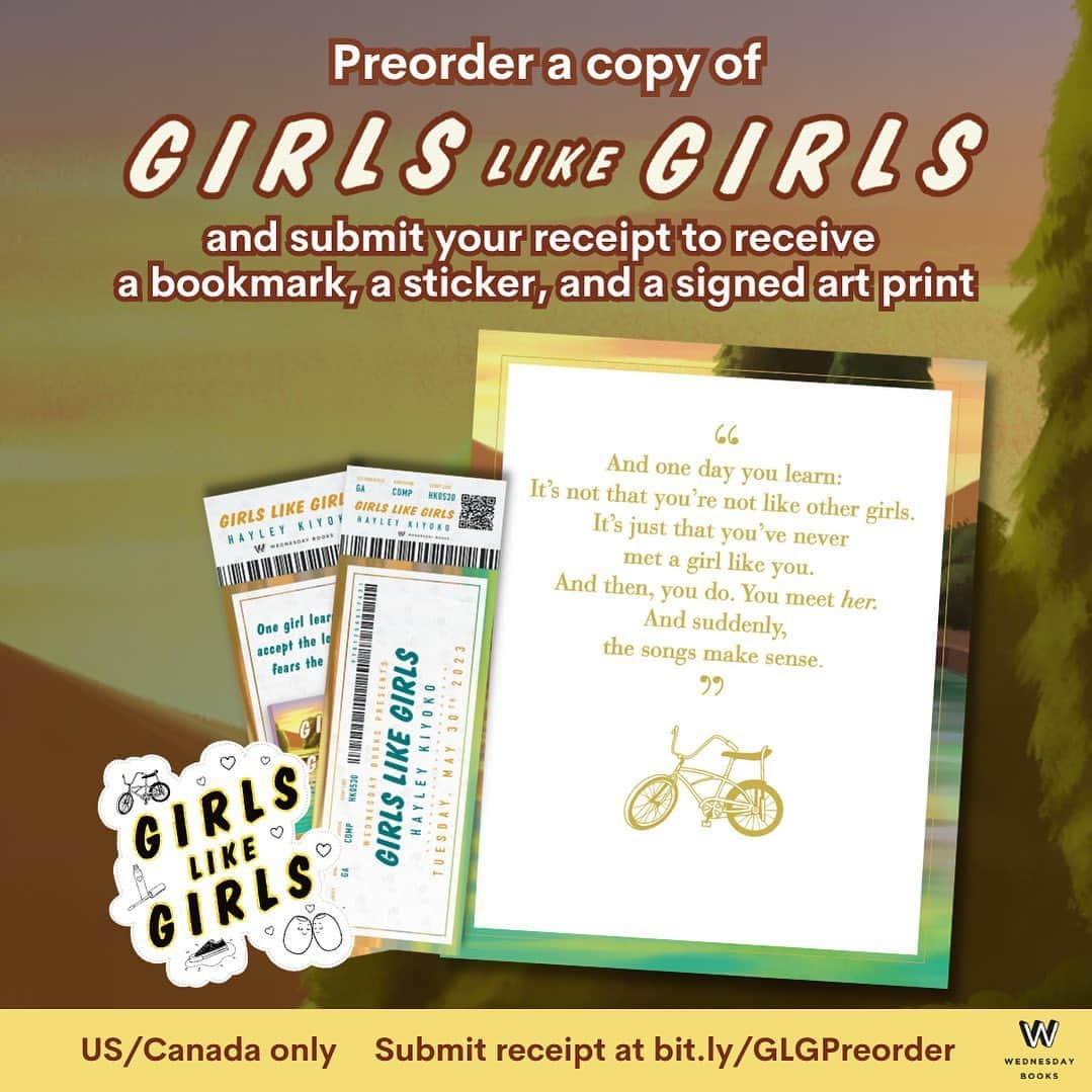 ヘイリー・キヨコさんのインスタグラム写真 - (ヘイリー・キヨコInstagram)「Introducing…the GIRLS LIKE GIRLS preorder gifts! 💛  Preorder a copy of GIRLS LIKE GIRLS by @hayleykiyoko and submit your receipt at bit.ly/GLGPreorder to receive this signed art print, a bookmark, and a sticker for GIRLS LIKE GIRLS. You have until 5/30 to submit your receipt, so act fast! US/Canada only.  #HayleyKiyoko #GirlsLikeGirls」4月8日 2時24分 - hayleykiyoko