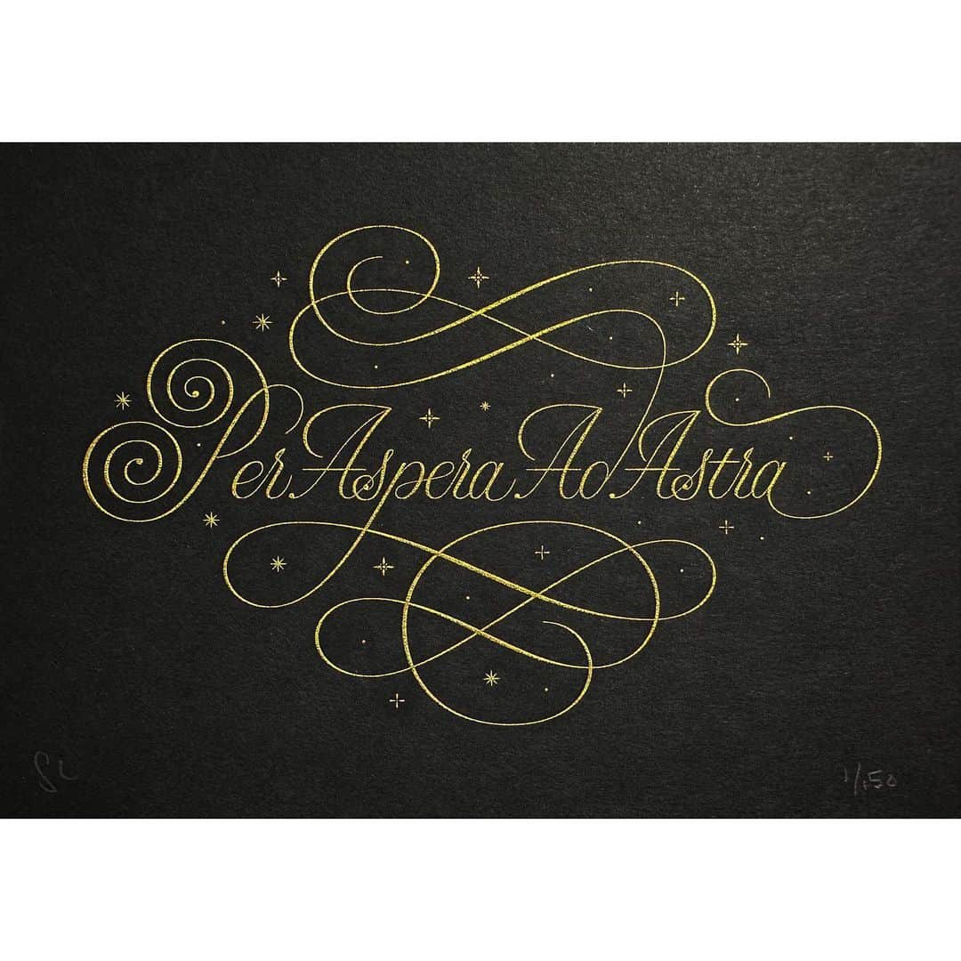Seb Lesterのインスタグラム：「👉✨Thank you so much (!) to everybody who has already bought ‘Astra’ or ‘When You Are Sorrowful’ mini-prints, launched at 4 pm GMT today.✨ £21 plus postage. Details at seblester.com/news - link in profile. For people asking, ‘Per Aspera Ad Astra’ is Latin for ‘Through Hardship To The Stars.’」