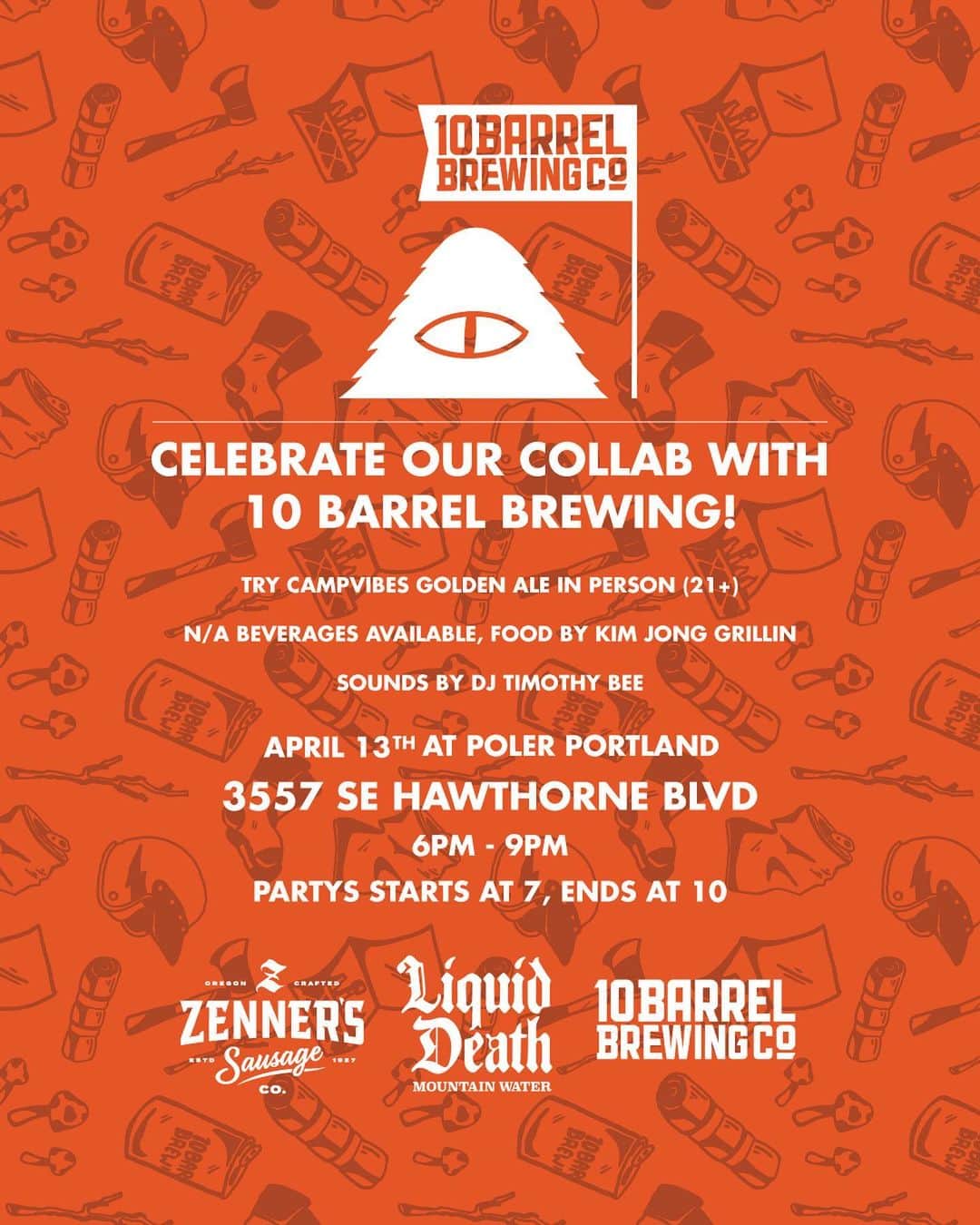 Poler Outdoor Stuffさんのインスタグラム写真 - (Poler Outdoor StuffInstagram)「🍻Collaboration Celebration🍻  Save the date, stop by @polerportland April 13th for tunes, brews, & good times as we celebrate the launch of Camp Vibes Golden Ale & our collaboration capsule with our buds @10barrelbrewing   Tell your friends, see you there  #campvibes」4月8日 3時56分 - polerstuff